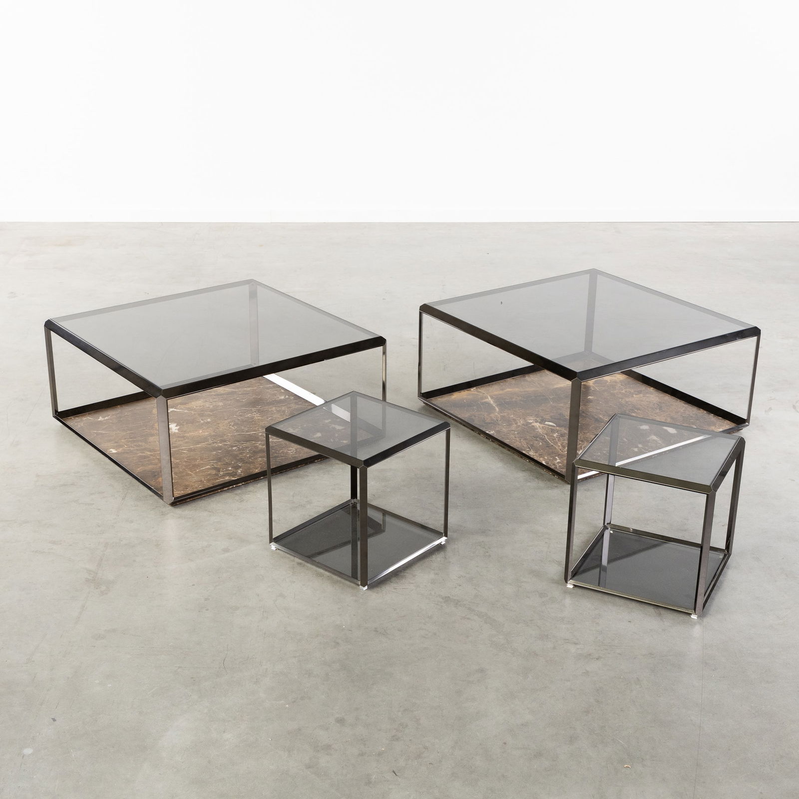 Ron Gilad (1972) Two Pairs of Coffee and Side tables, Model 45°/Tavalino, for Molteni & C, Italy, (1 of 7)