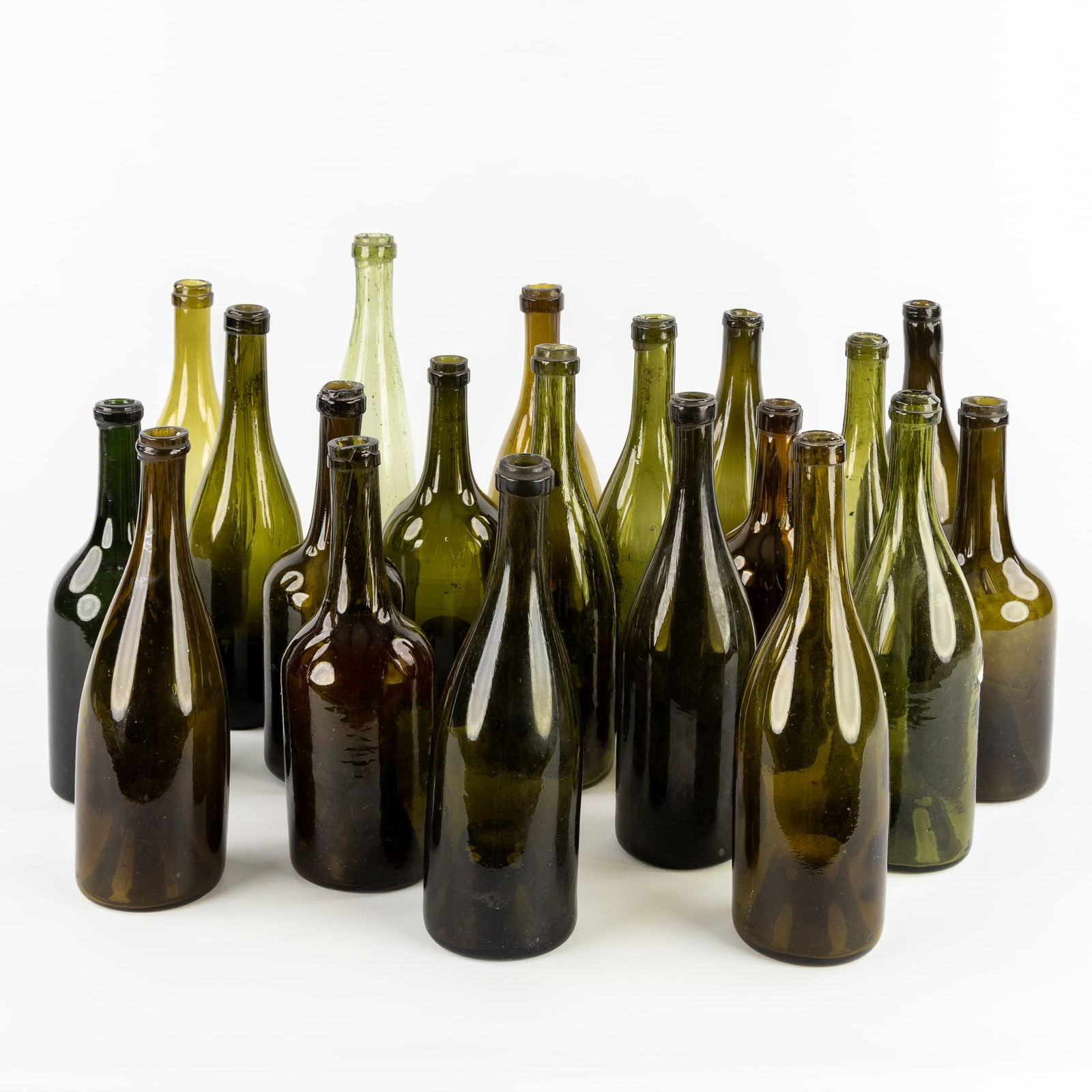 A Collection of 20 Antique Glass Bottles, 18th and 19th C. (1 of 5)
