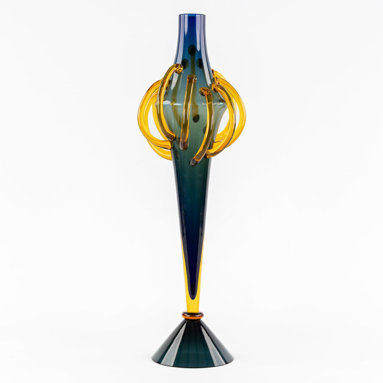 David Palterer (1949) 'Lunda' vase, glass, for Zanotta (1 of 9)