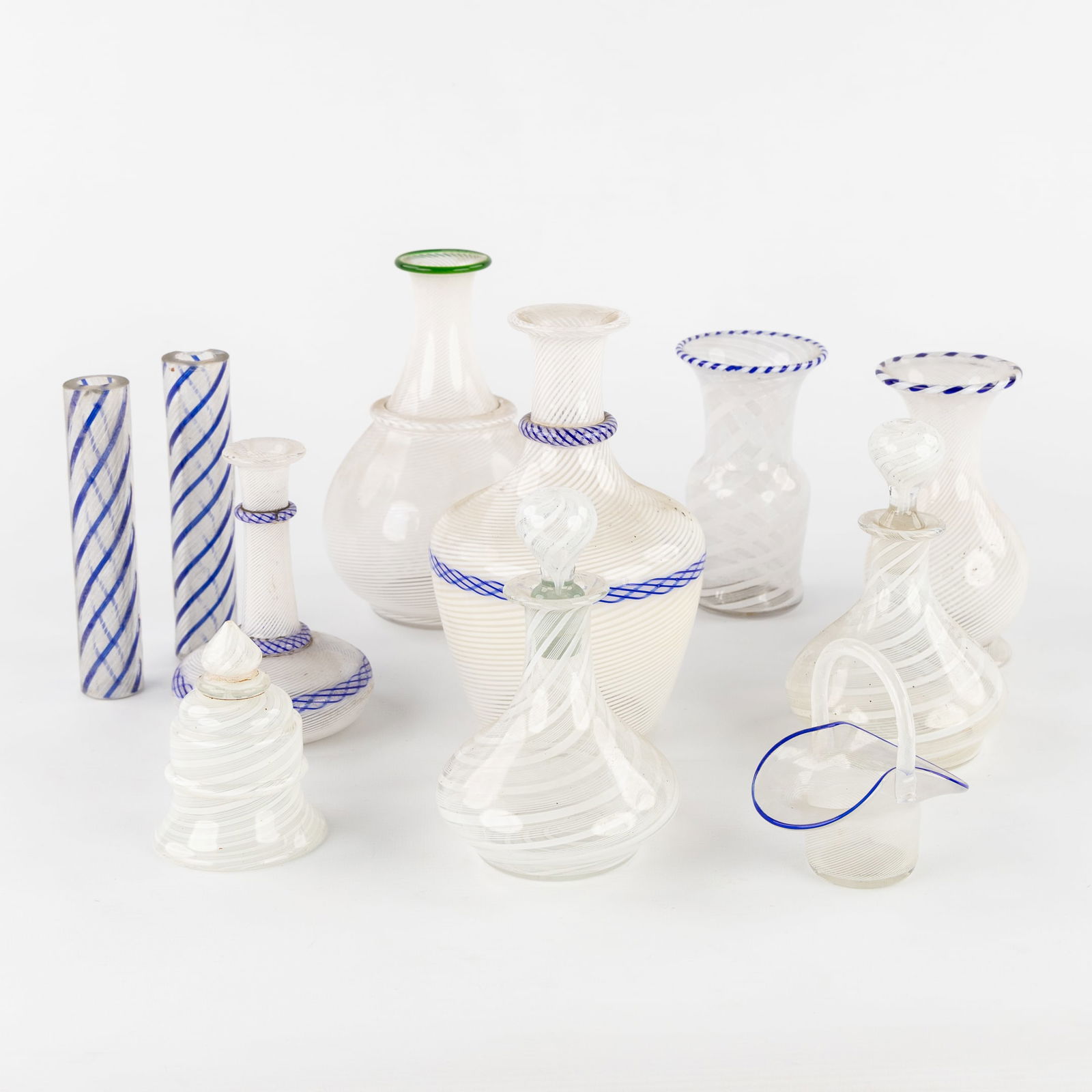 A Collection of 11 Pieces of Swirl Glassware, Probably Murano, Italy. (1 of 5)