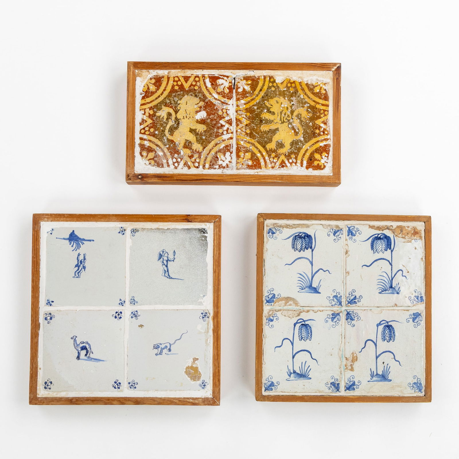 A Collection of Eight Blue-and-White Delft Tiles and Two Flemish Tiles, 17th/18th C. (1 of 5)