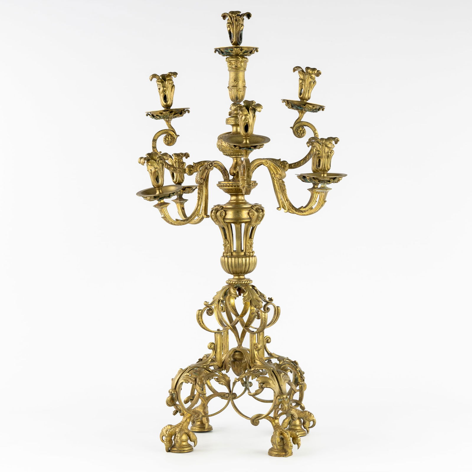 A Large Bronze Candelabra on Eagle Claws, circa 1900. (1 of 8)