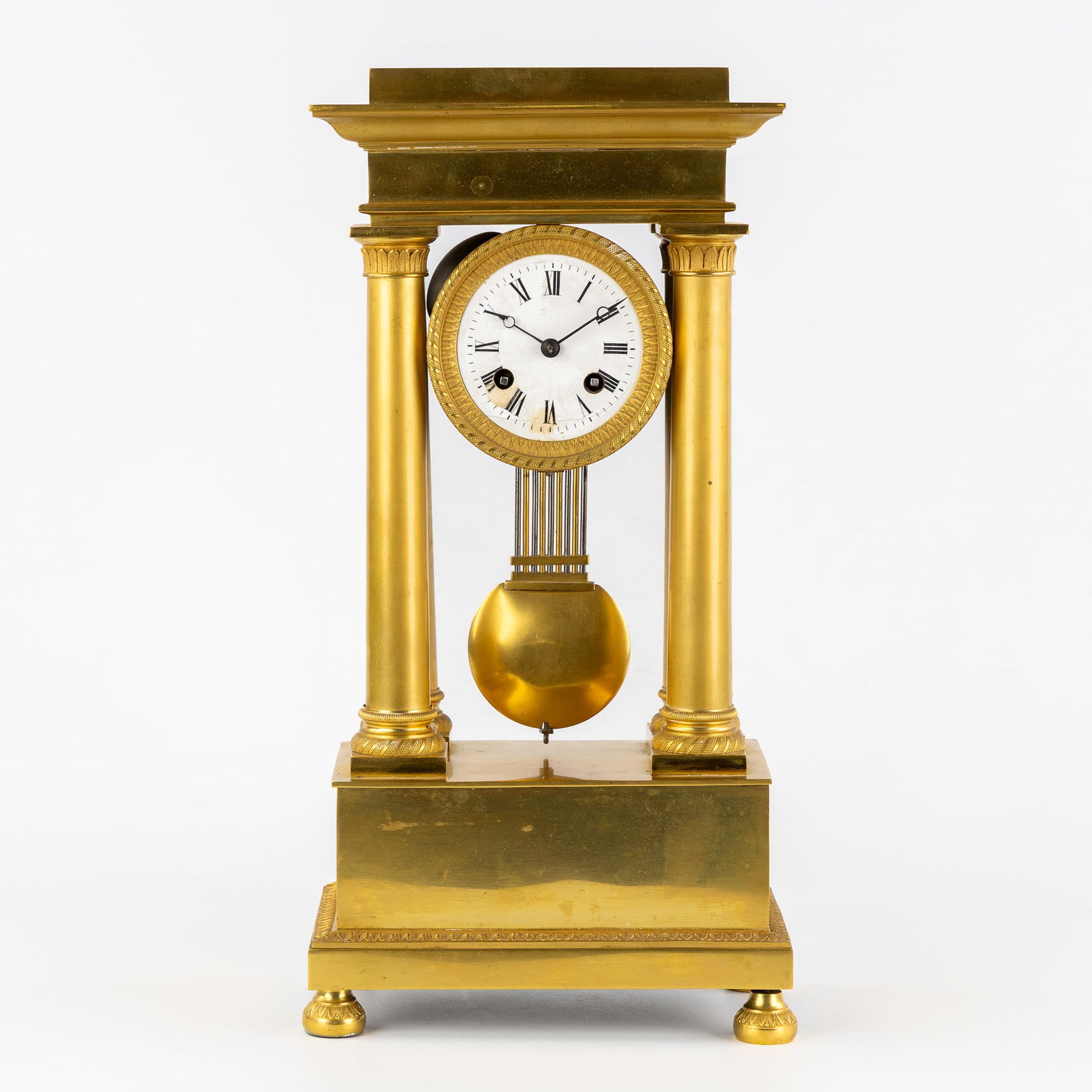 A Column Clock, France, Empire style, Gilded Bronze, 19th/20th C. (1 of 7)