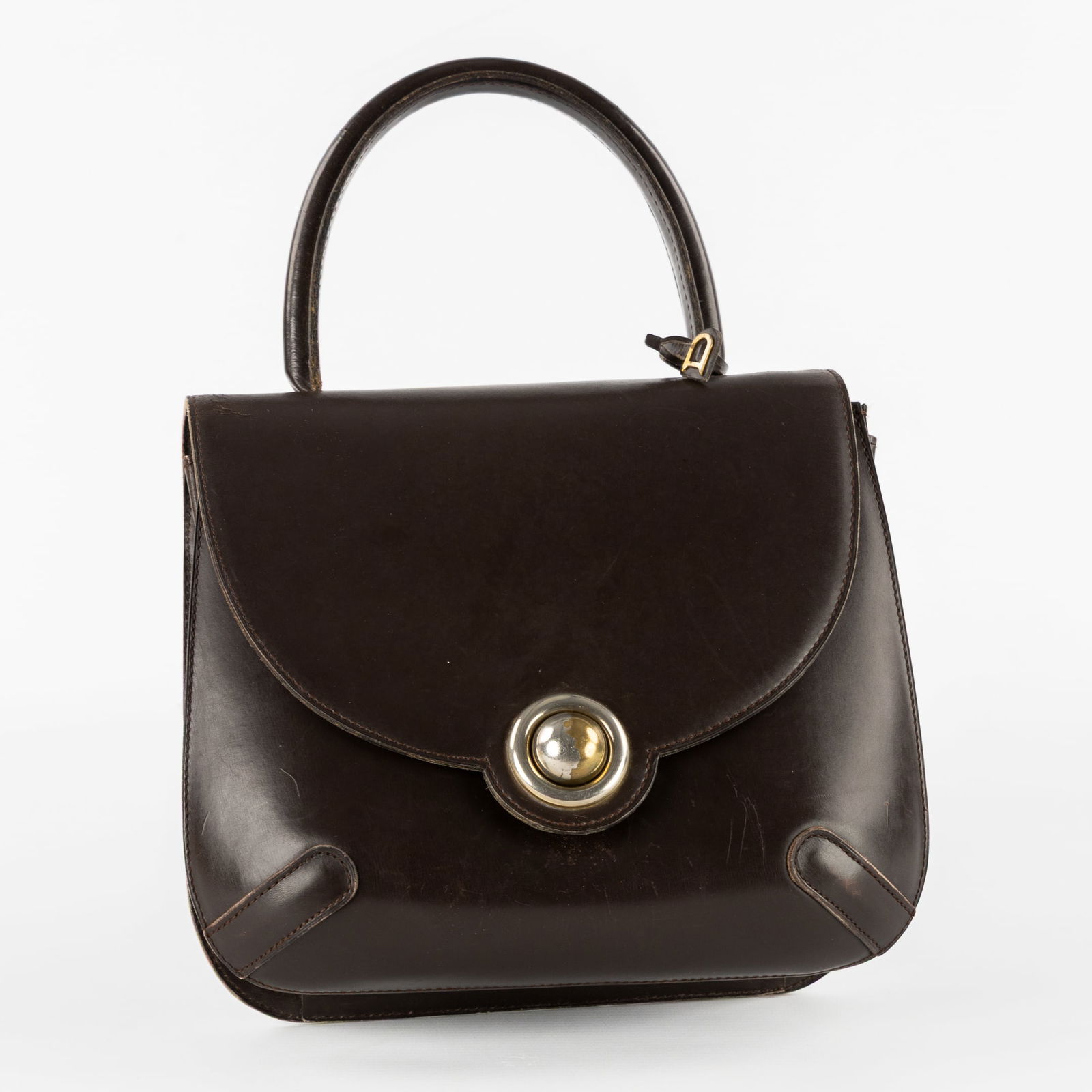 Delvaux, a Vintage Handbag, Dark Brown Leather. (1 of 9)