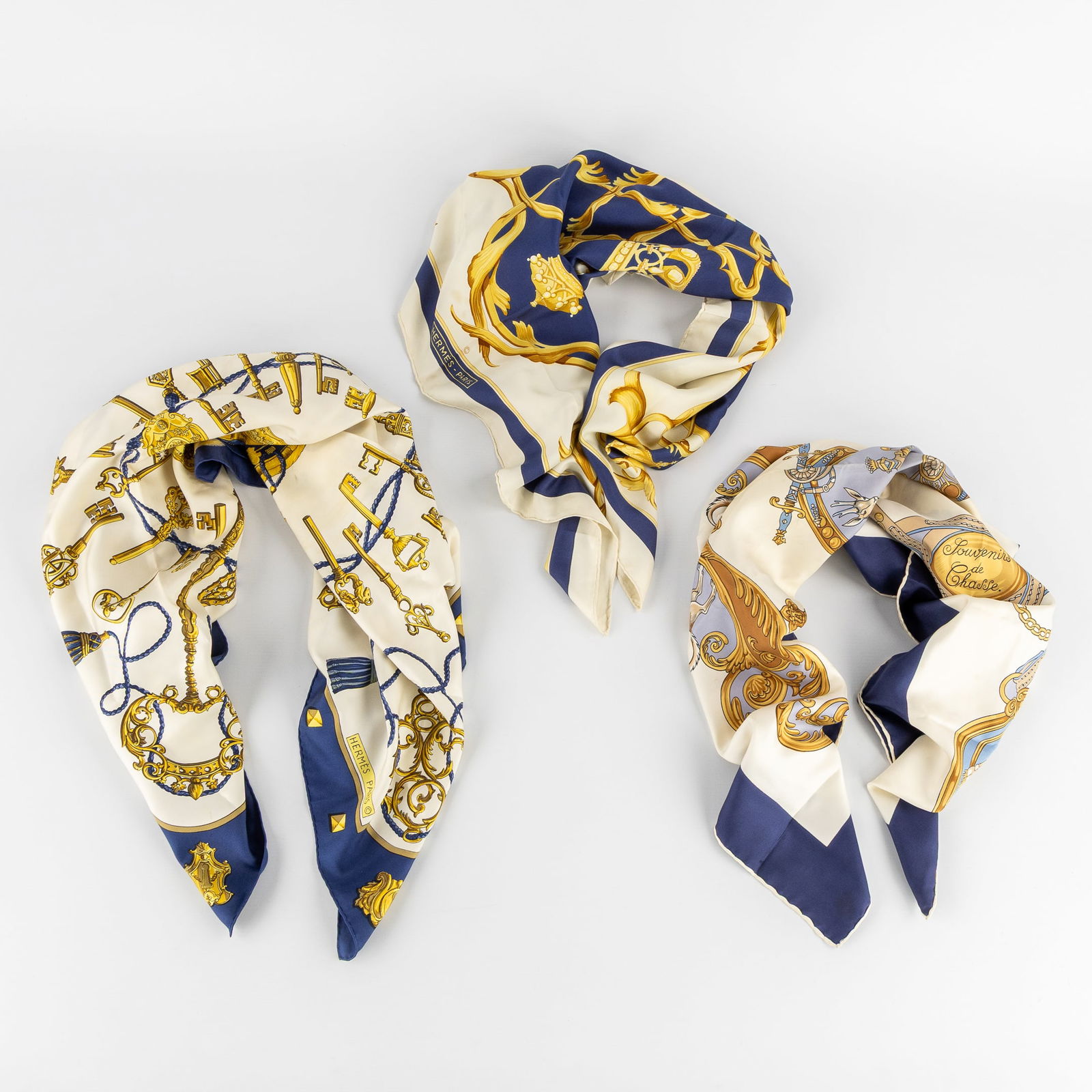 Hermès, Three Silk Scarves. (1 of 9)