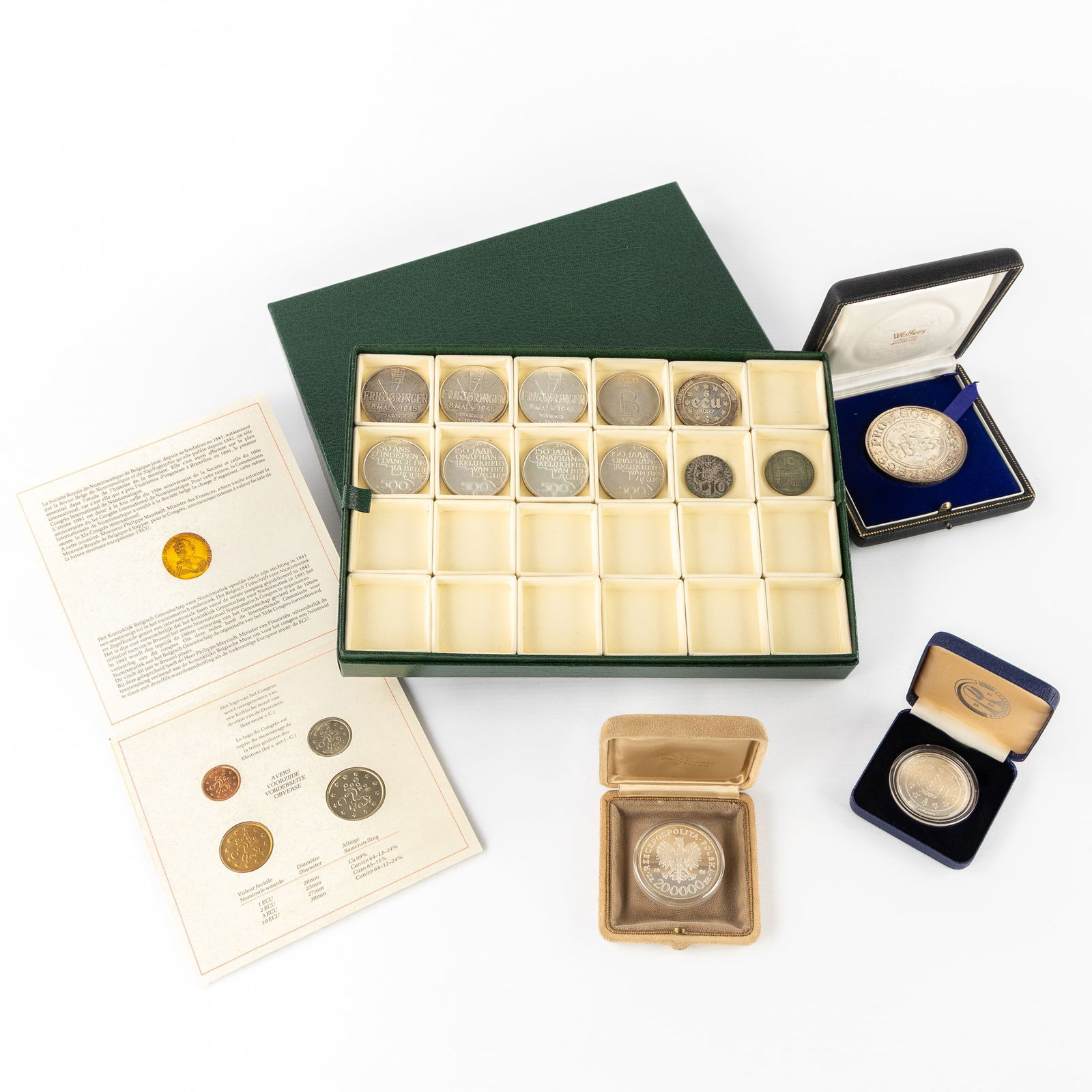 A Collection of Silver and Other Coins from Belgium, Poland, and Norway. Silver, 197g. (1 of 8)