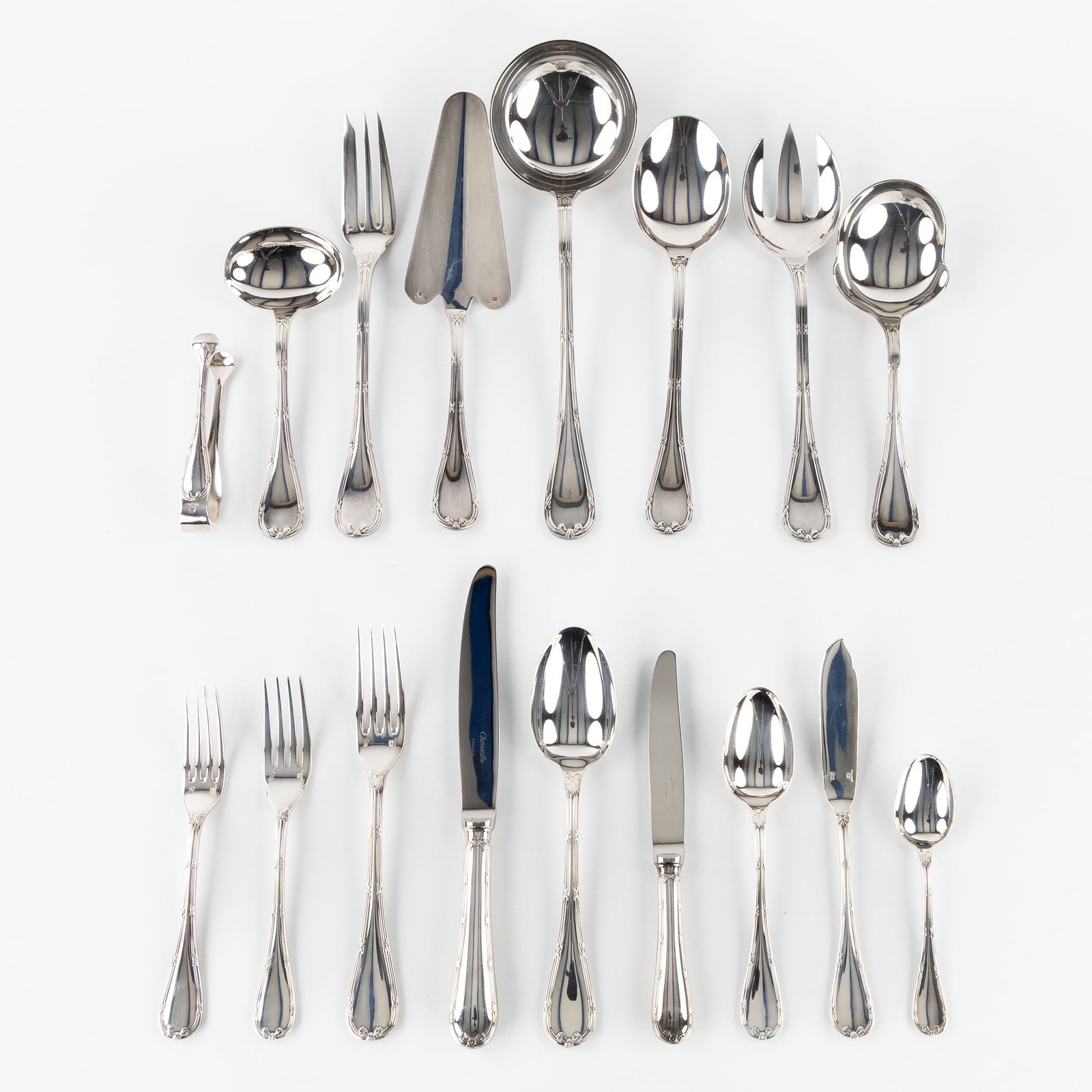 Christofle, Rubans, A 116-piece Silver-Plated Cutlery Set. (1 of 6)
