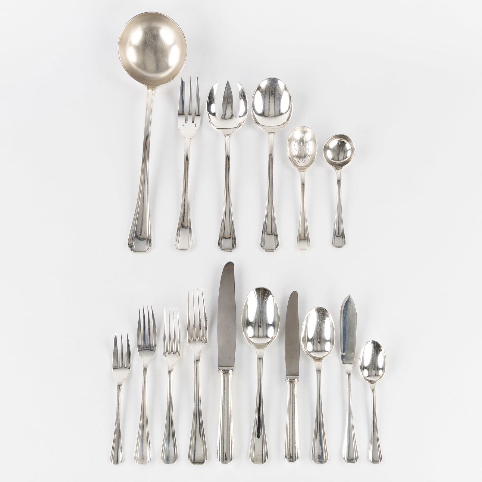 Christofle, Boreal, Luc Lanel, A 126-piece Silver-Plated Cutlery Set.: Christofle, Boreal, Luc Lanel, A 126-piece Silver-Plated Cutlery Set. Silver-plated metal.Boreal model, designed by Luc Lanel for Christofle. 12 dinner spoons12 dinner knives12 dinner forks 12 fish