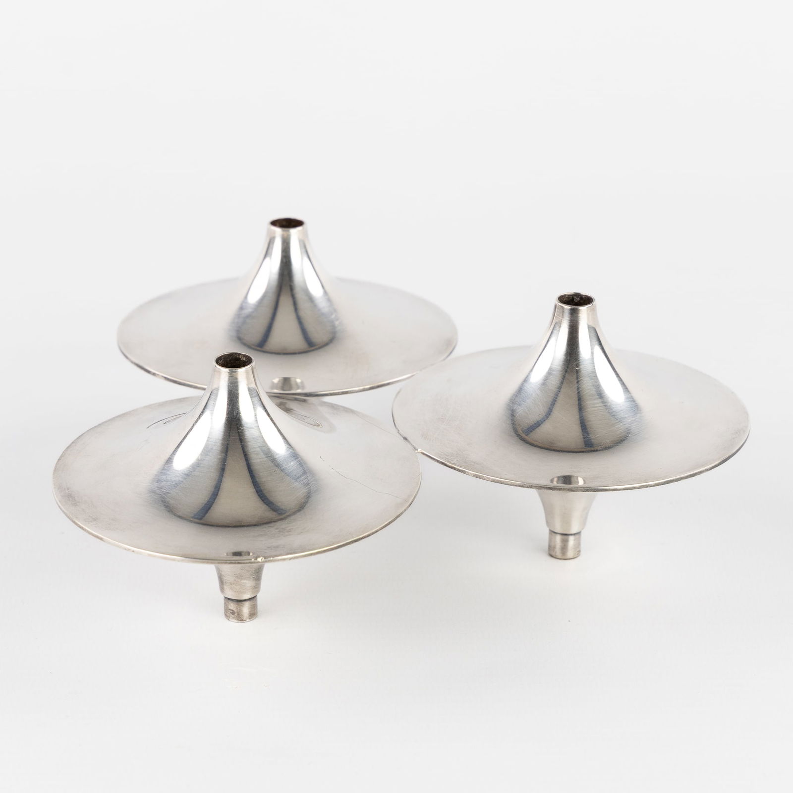 Gio Ponti (1891-1979) for Christofle, Gallia, a Triple Candelabra, Silver-Plated Metal, circa 1950. (1 of 7)