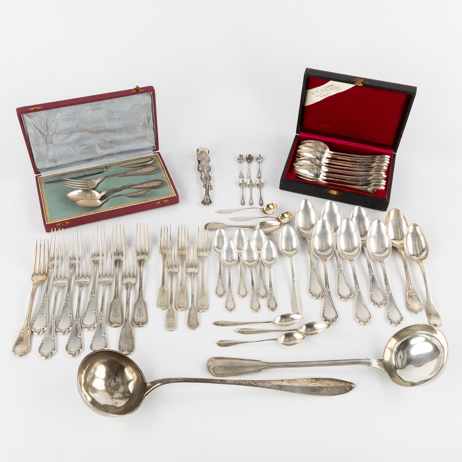 Delheid and Others, a Collection of Silver Cutlery, Belgium, France, England, and Germany, 19th and (1 of 9)