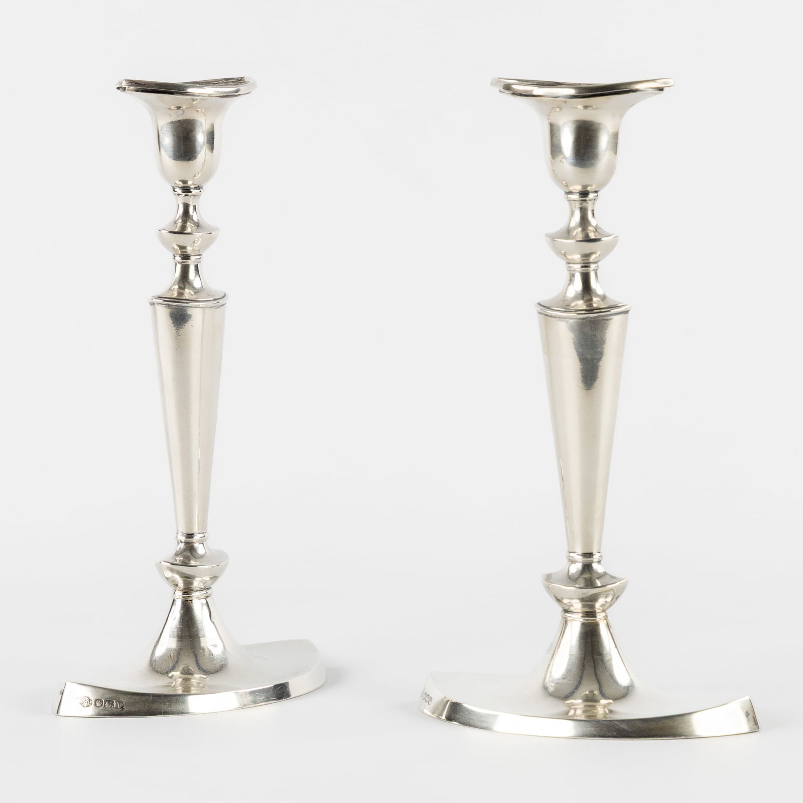 William Hutton & Sons Ltd (1896–2006) A Pair of Silver Candlesticks, George V style, Weighted, (1 of 9)