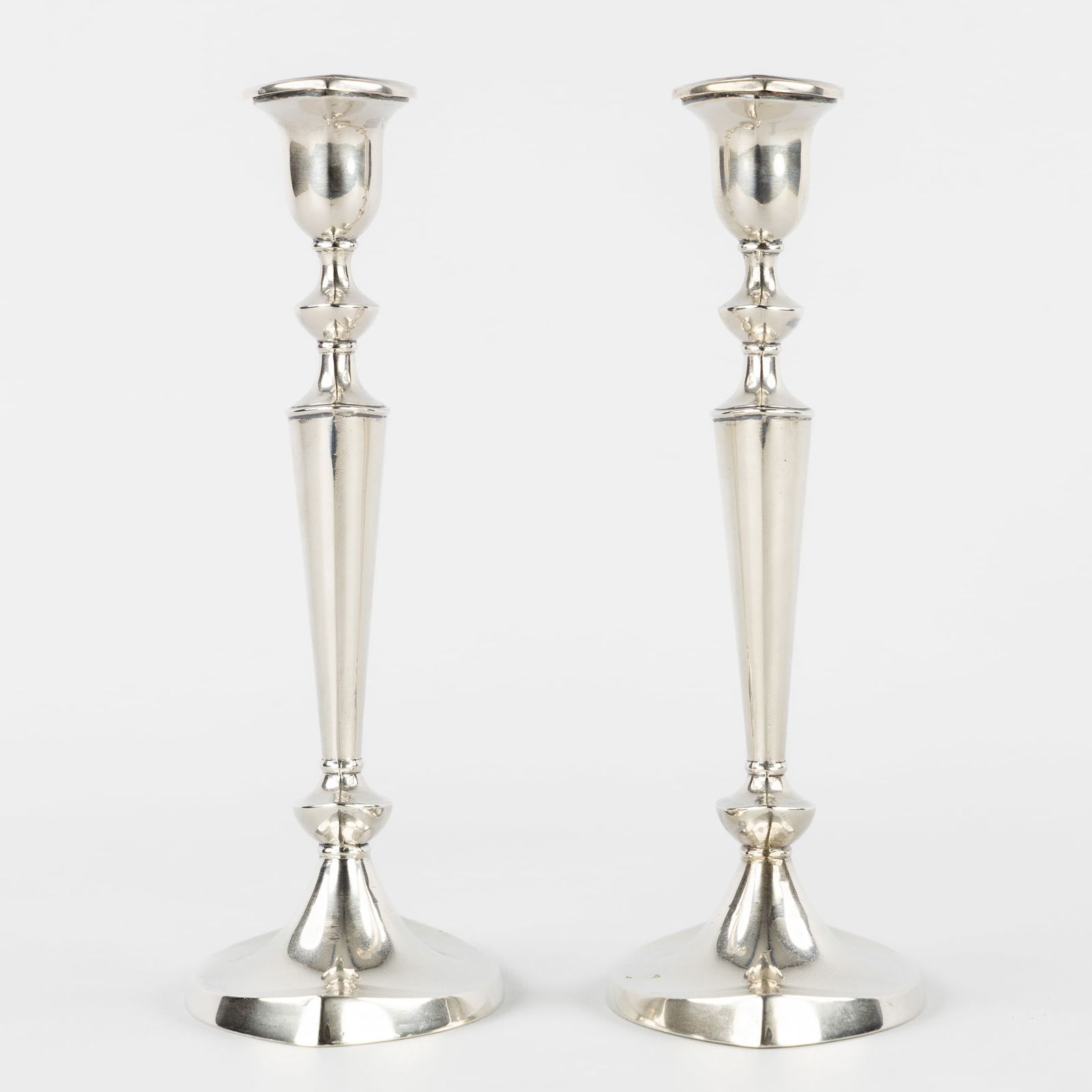 William Hutton & Sons Ltd (1896–2006) A Pair of Silver Candlesticks, George V style, Weighted, - 5