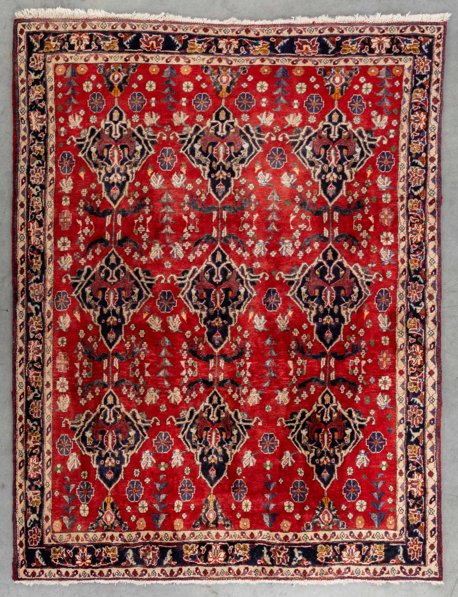 An Oriental hand-made carpet, Mashad (214 x 161 cm). (1 of 6)
