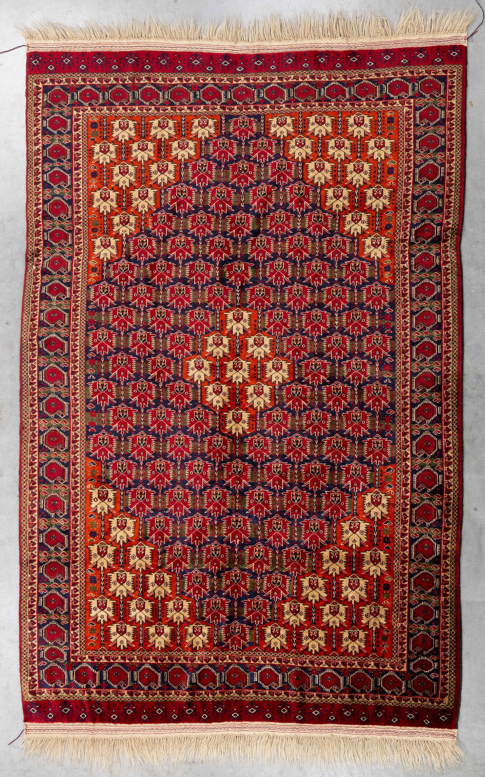 An Oriental hand-made carpet, Beshir, Russia/Turkmenistan (252 x 171 cm). (1 of 6)
