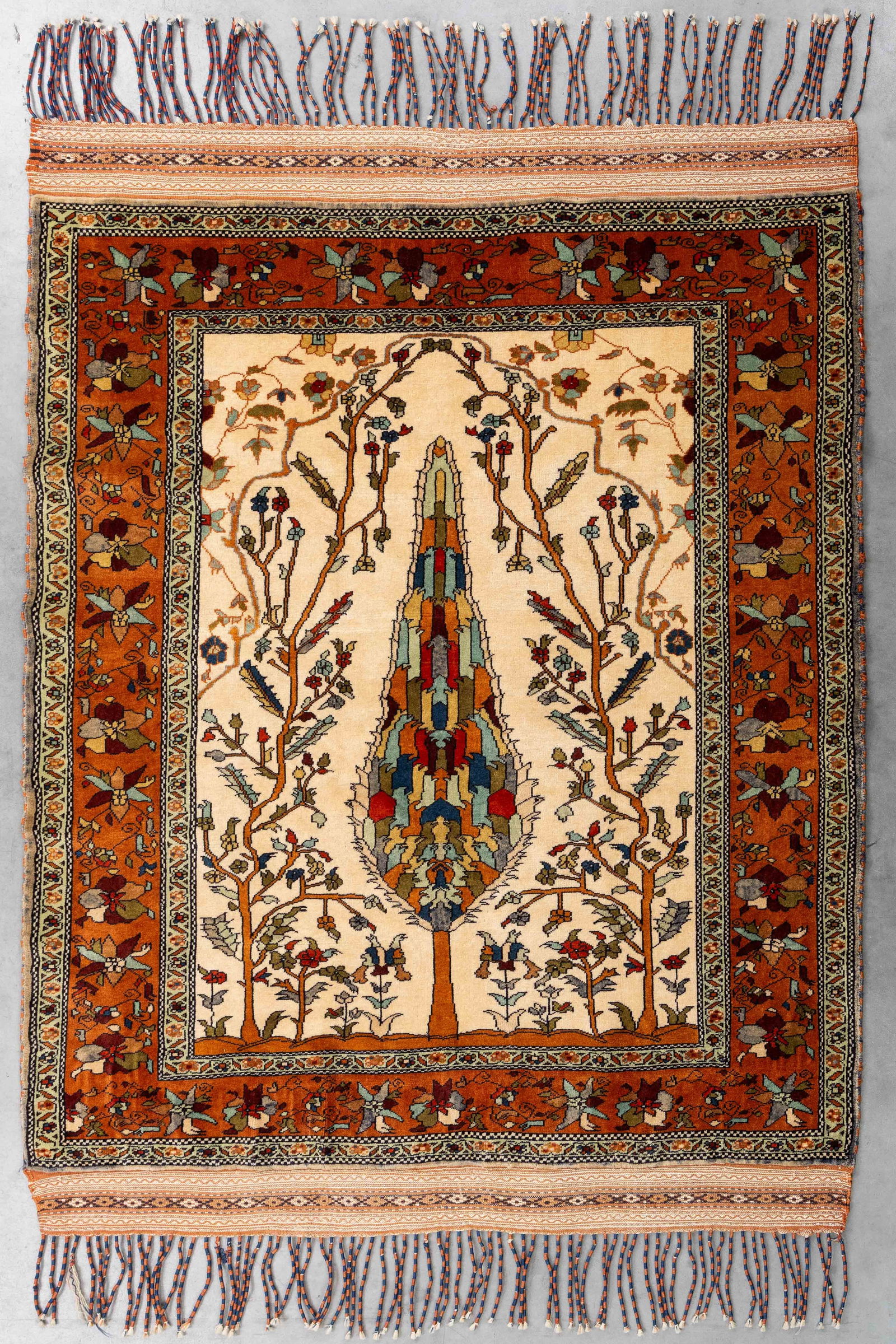 An Oriental hand-made carpet, Turkaman, Iran (179 x 137 cm). (1 of 6)