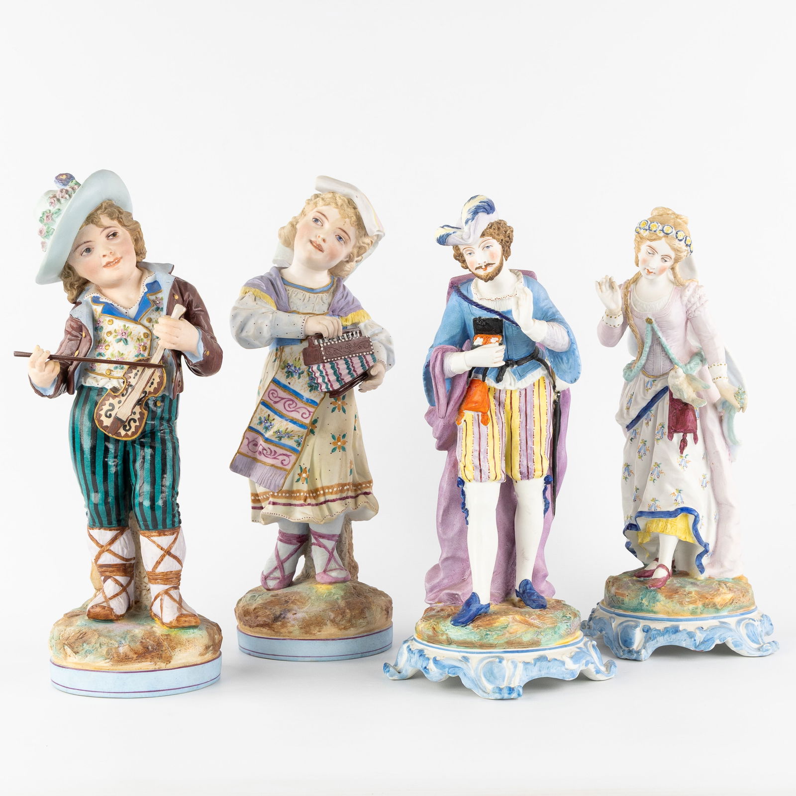 Two Pairs of porcelain figurines, 'Nobleman and Lady' and 'Musician with Violin and Lady with (1 of 8)