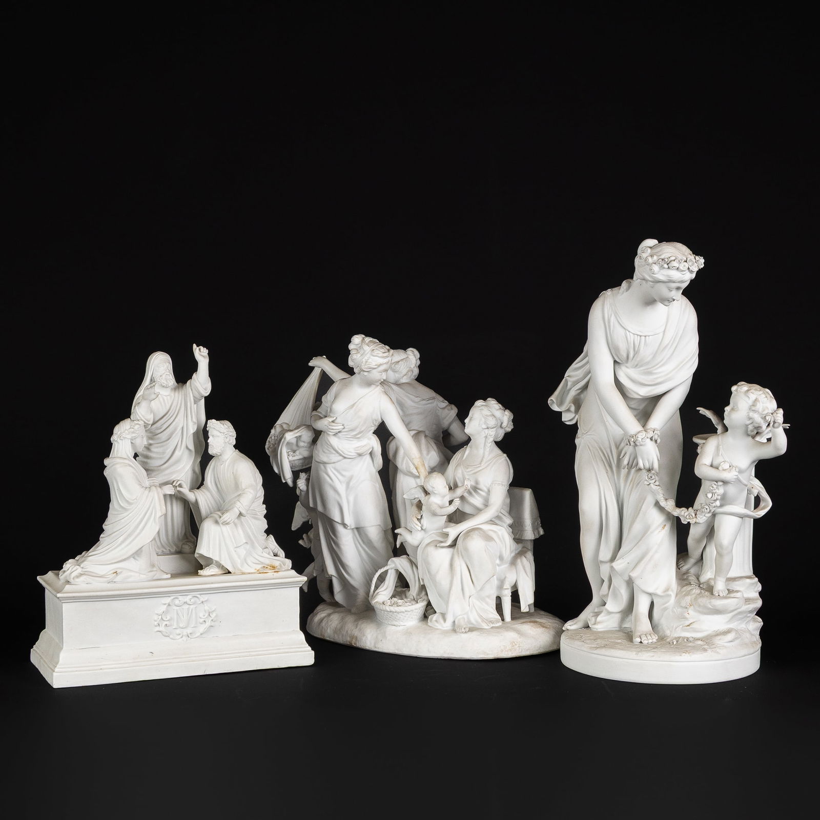 Three biscuit porcelain groups, Sèvres style. (1 of 14)