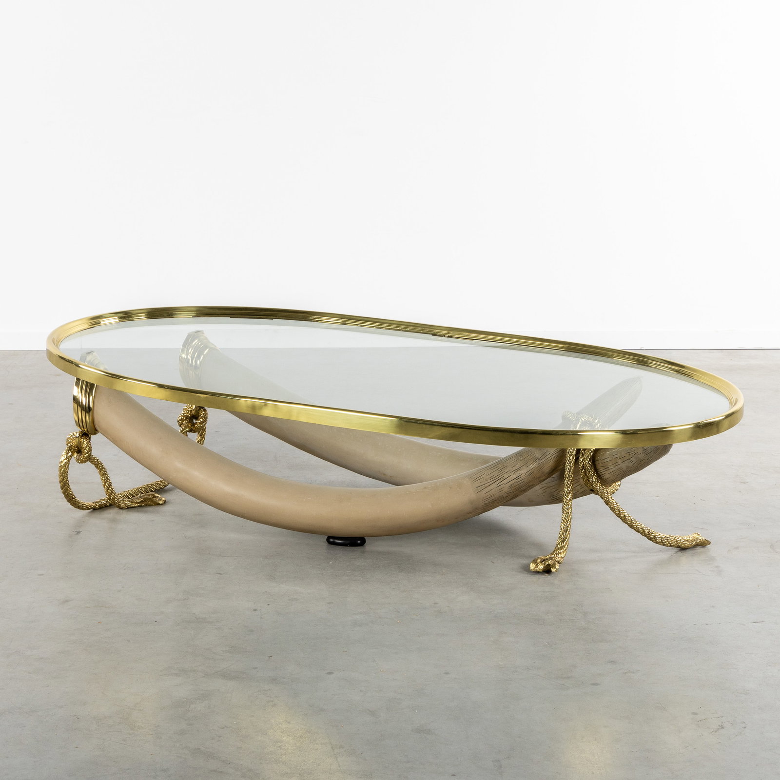 Italo Valenti (1912-1995) for Valenti, A Coffee Table with Faux Elephant Tusks. Spain, circa 1970. (1 of 8)