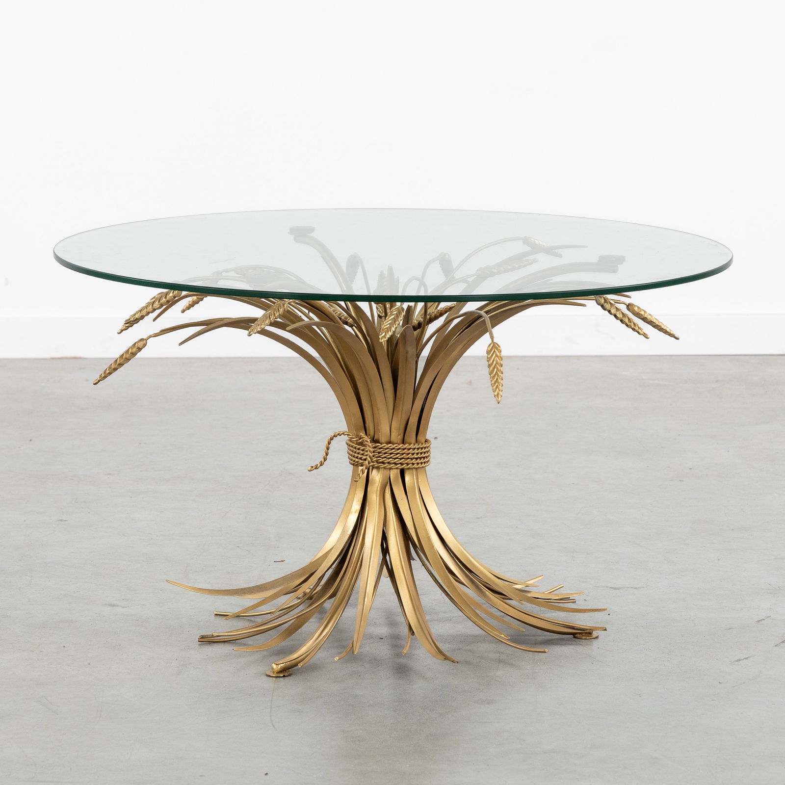 Coco Chanel, a coffee table. Brass wheat with glass. Hollywood Regency style. (1 of 6)