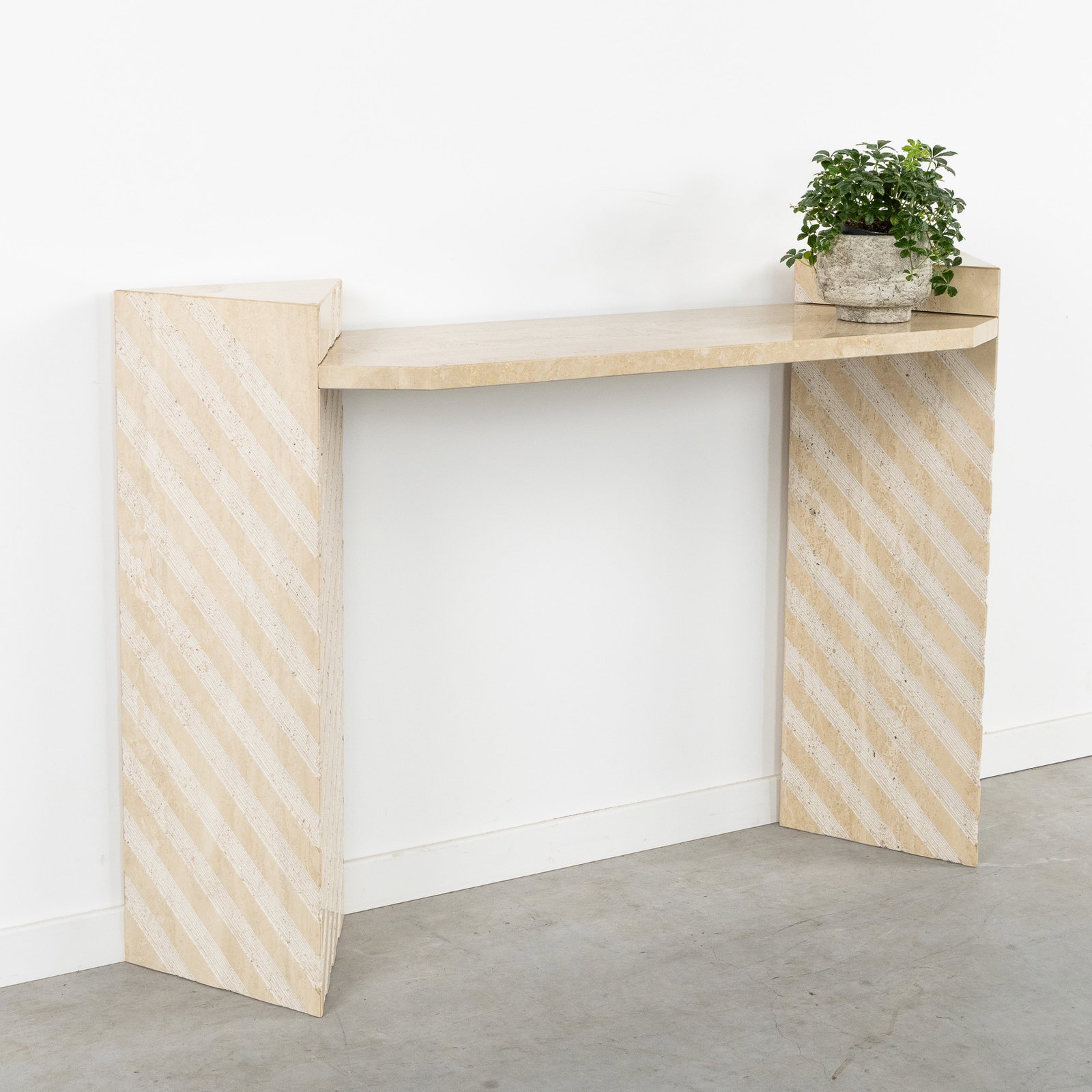 A wall console or console table, travertine. (1 of 7)