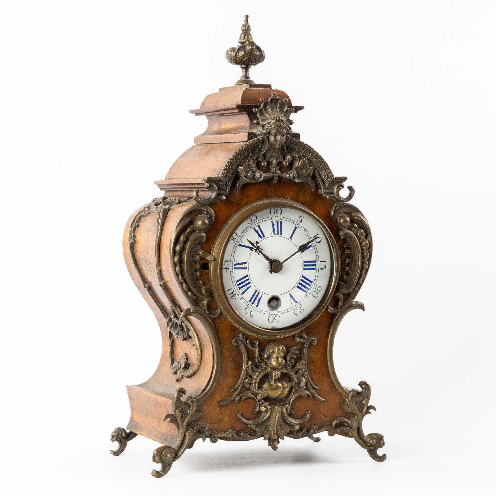 A Lenzkirch Mantle Clock, Walnut, Mounted with Fine Bronze Fittings. Germany, circa 1900. (1 of 10)