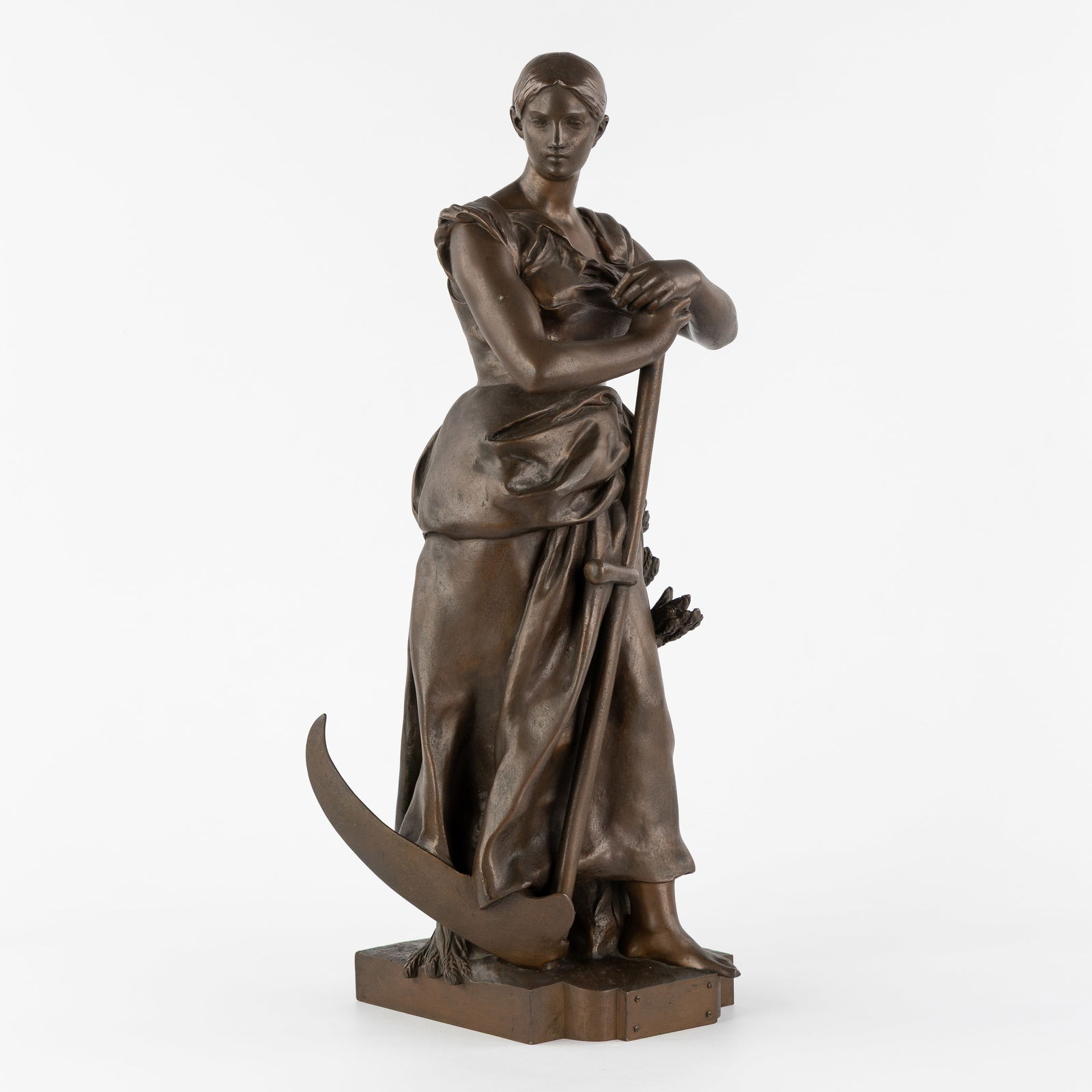 Jean Paul Aube (1837-1916) 'Labor', Allegory of Farm Work, patinated bronze. (1 of 8)