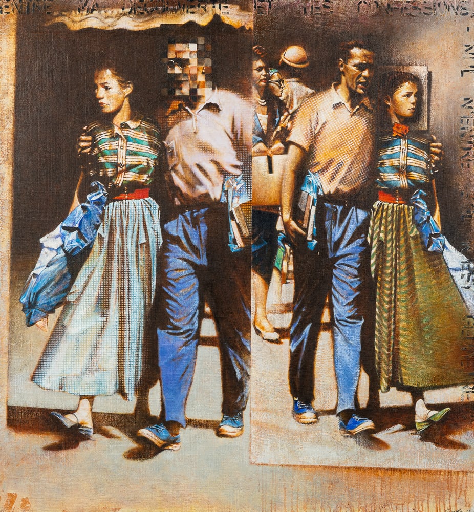 Jean Pierre Gonthier (1956) 'Trottoir', acrylic on canvas (2002).: Jean Pierre Gonthier (1956) 'Trottoir', acrylic on canvas (2002). Acrylic on canvas.Signed and dated lower right. (144 x 132.5 cm) (130 x 140 x 0 cm)