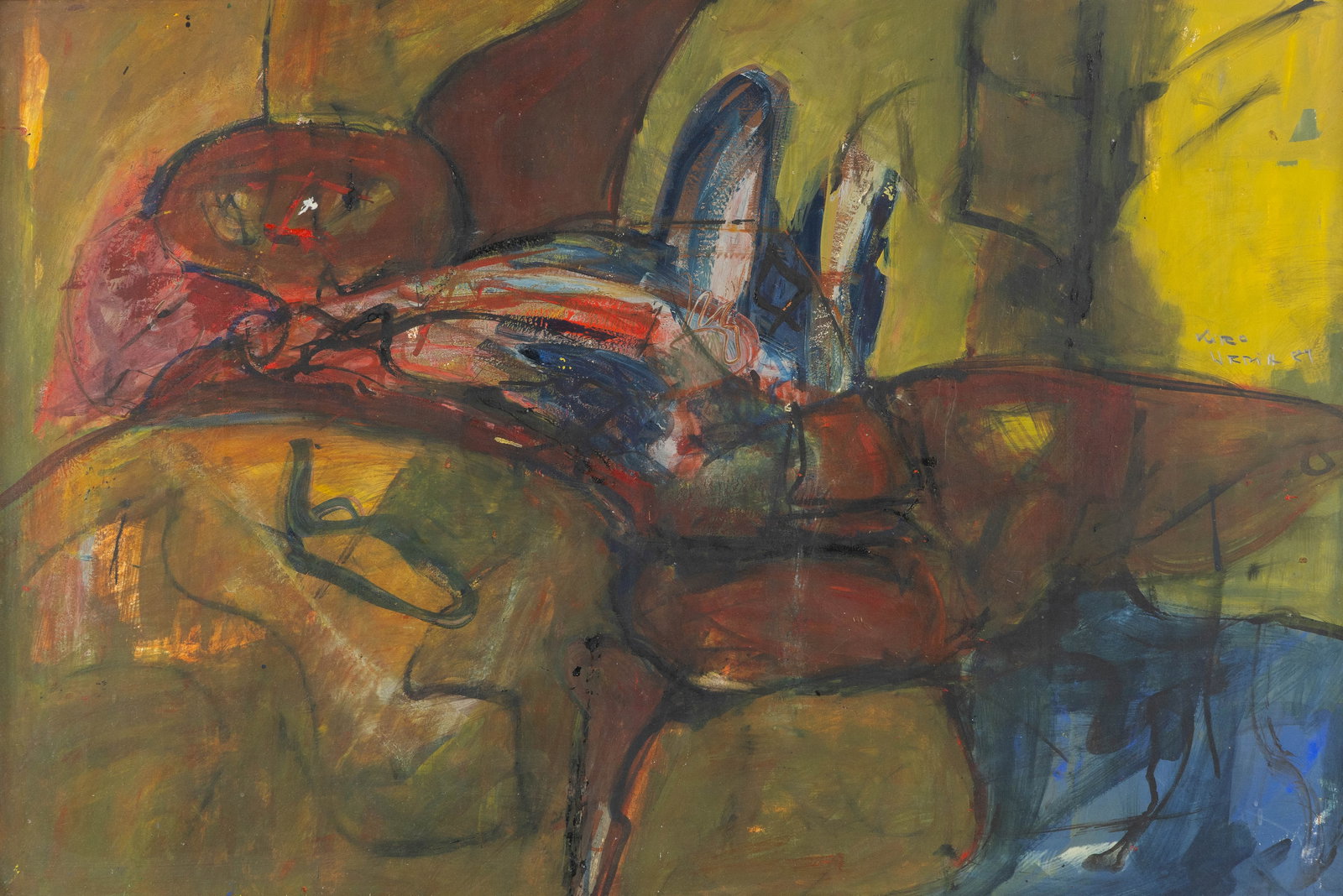 Kiro Urdin (1945) ‘Composition’. Mixed media on paper. (1989) (1 of 5)