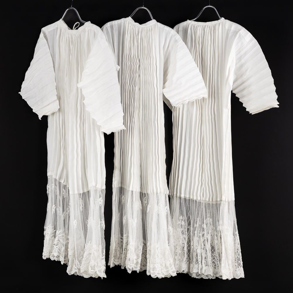 Lithurgical Vestments: Three albes, finished with bobbin lace, Valencienne lace and Lierse lace. (1 of 7)