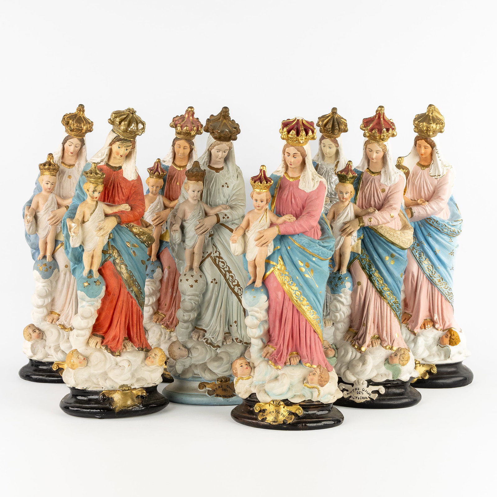 Eight 'Crowned Madonna' patinated plaster. (1 of 6)