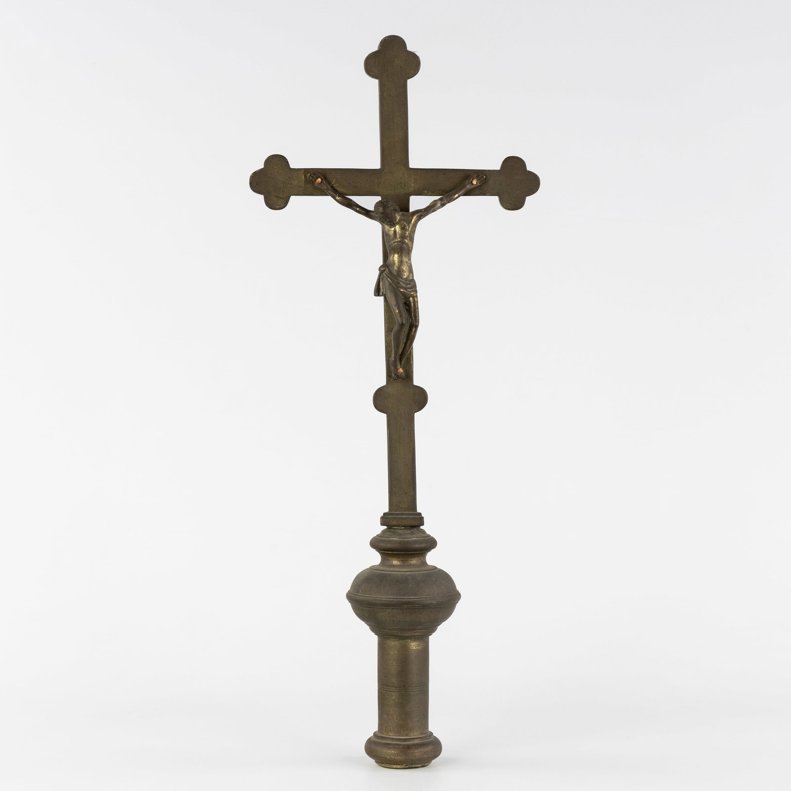 A Bronze Processional crucifix with Corpus Christi, 19th C. (1 of 6)