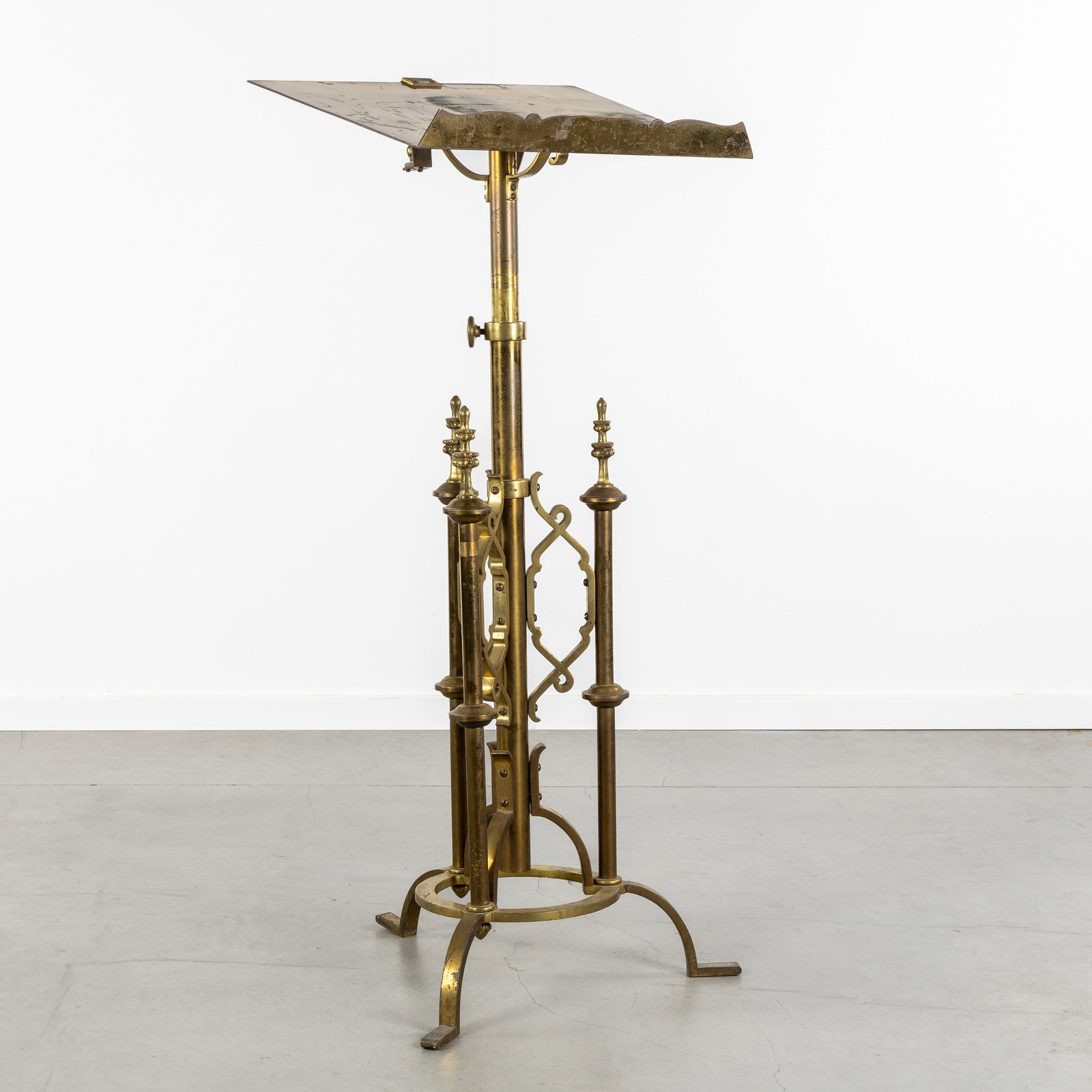 A Large Gothic Revival lectern, polished bronze and brass, Gothic Revival. (1 of 6)