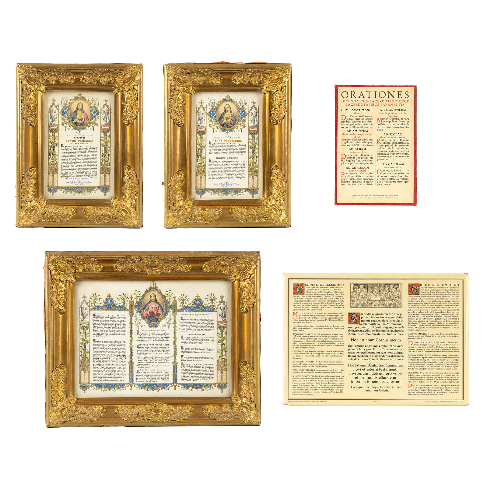 A Set of three Canon Boards with coloured and gilded lithographs, Gothic Revival, late 19th C. (1 of 10)