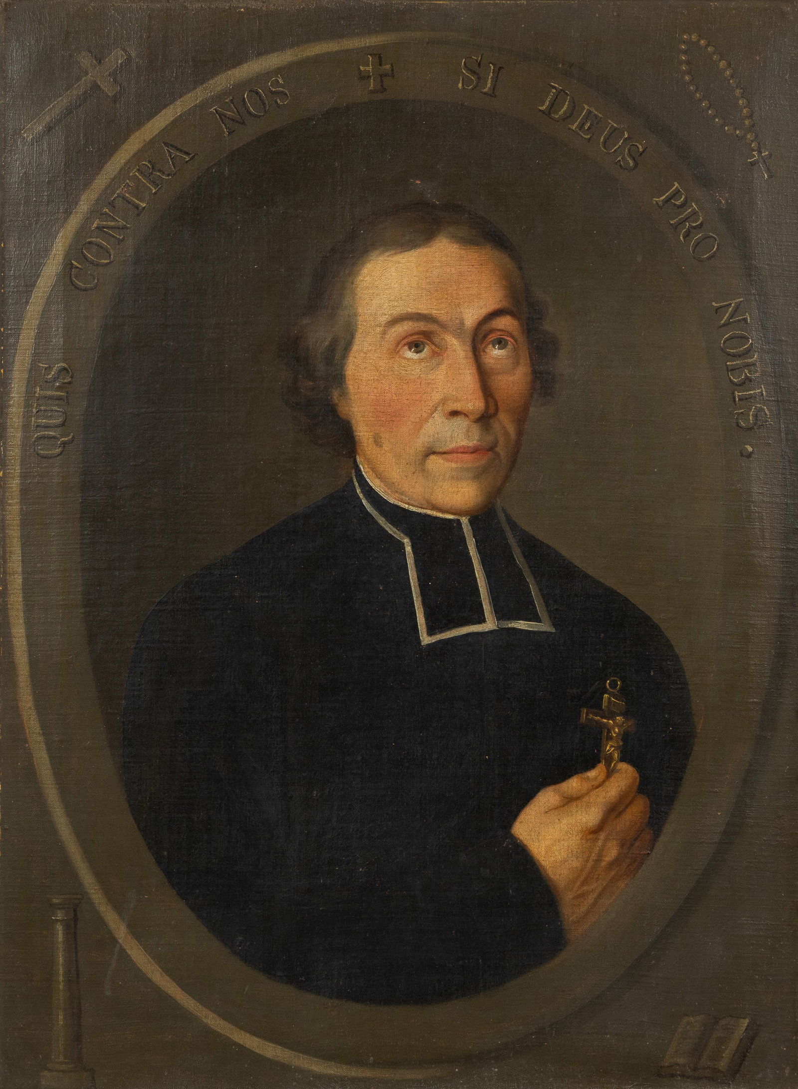 An antique portrait of Blessed Antoine Sylvestre Receveur. Oil on canvas. (1 of 6)