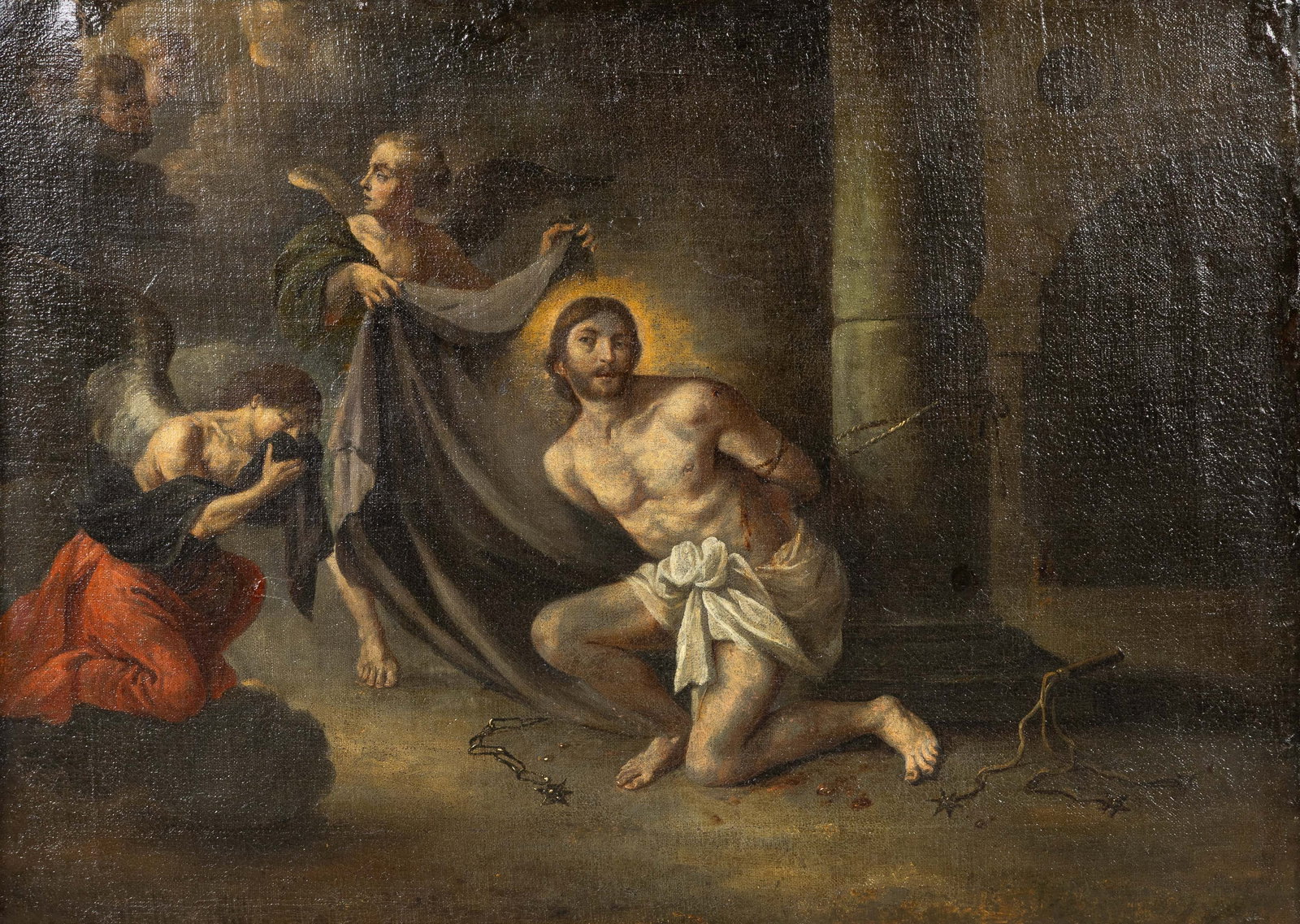 Jesus Christ after the Flagellation, oil on canvas. 17th/18th C. (1 of 5)
