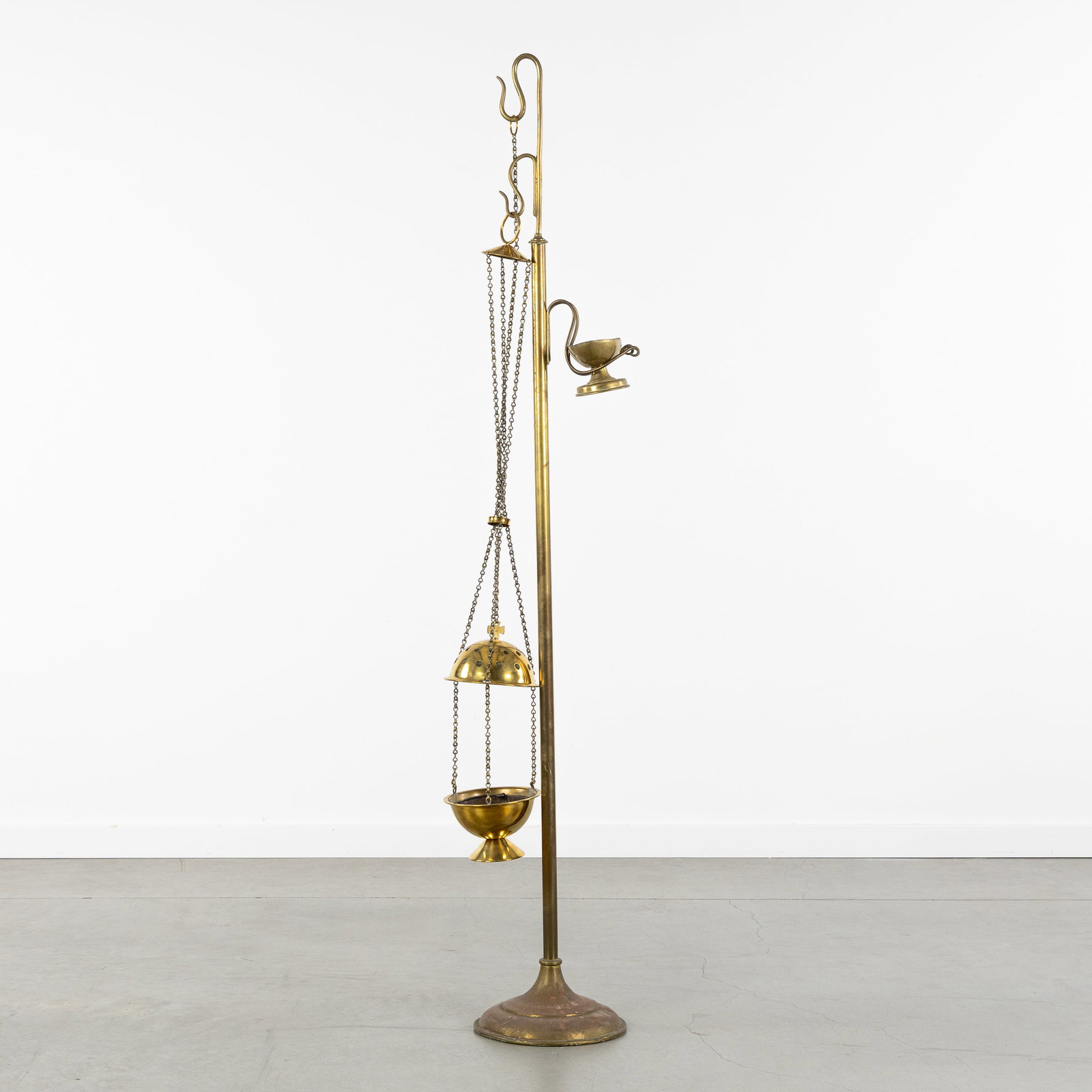 A Brass Incense Stand with Incense Boat and Incense Burner. (1 of 3)