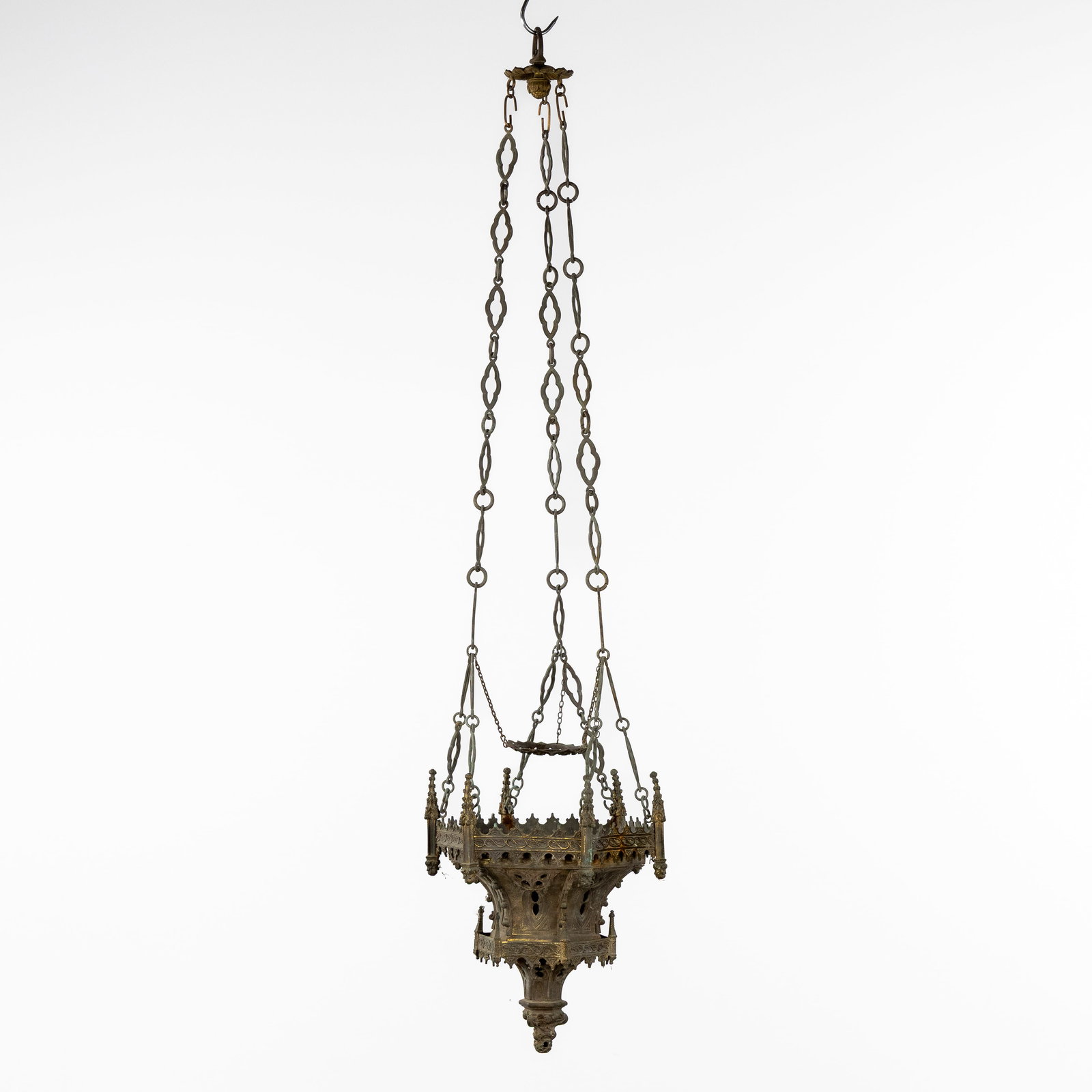 A Gothic Revival Church Chandelier, bronze/brass, circa 1900. (1 of 5)