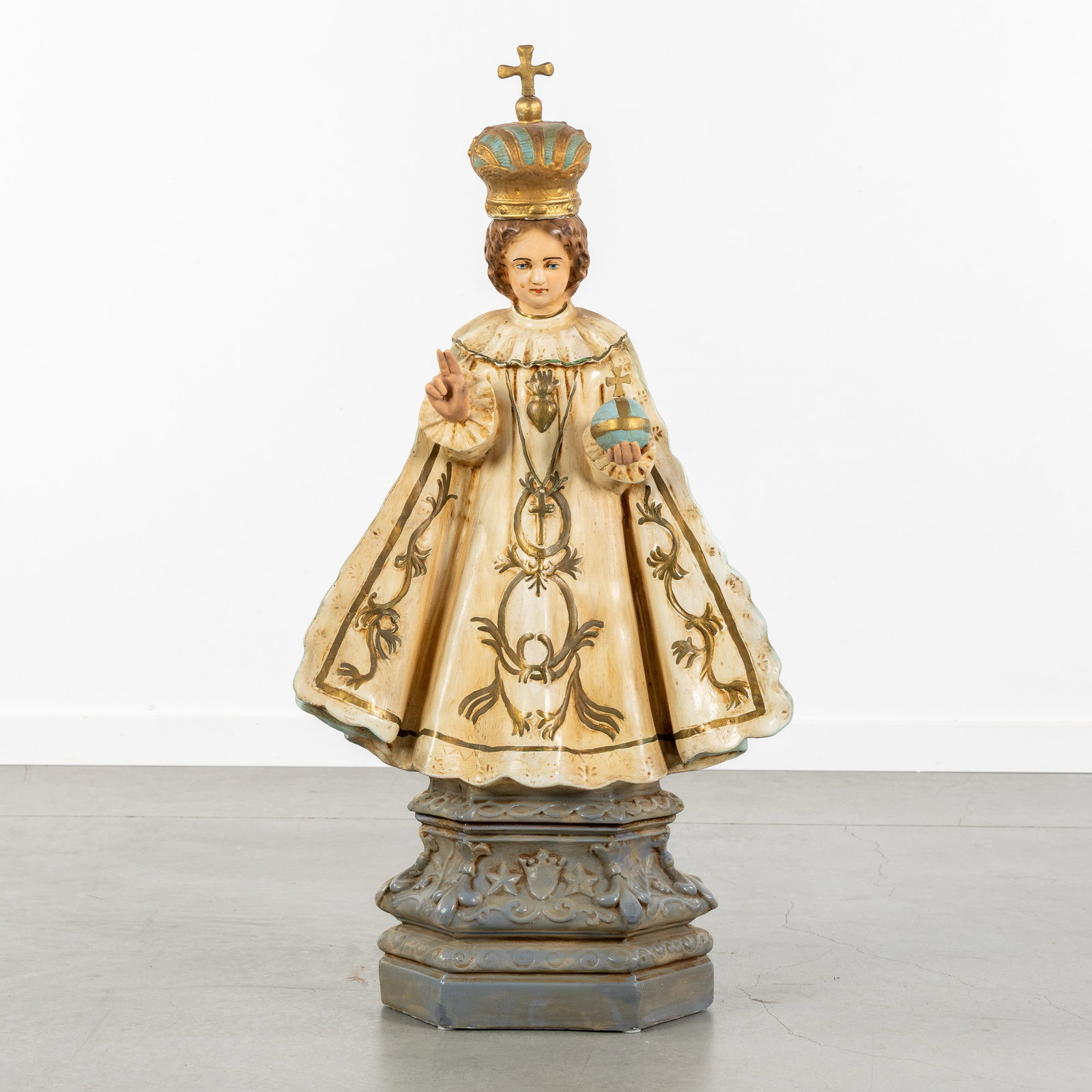 Jesus of Prague, a large patinated plaster statue. (1 of 8)