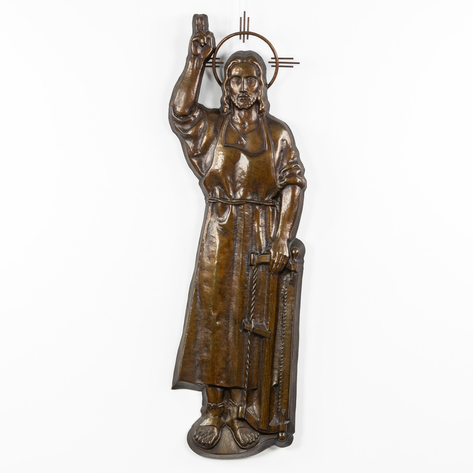 Camille Colruyt (1908–1973) ‘Jesus Christ’, hammered copper. (1 of 4)