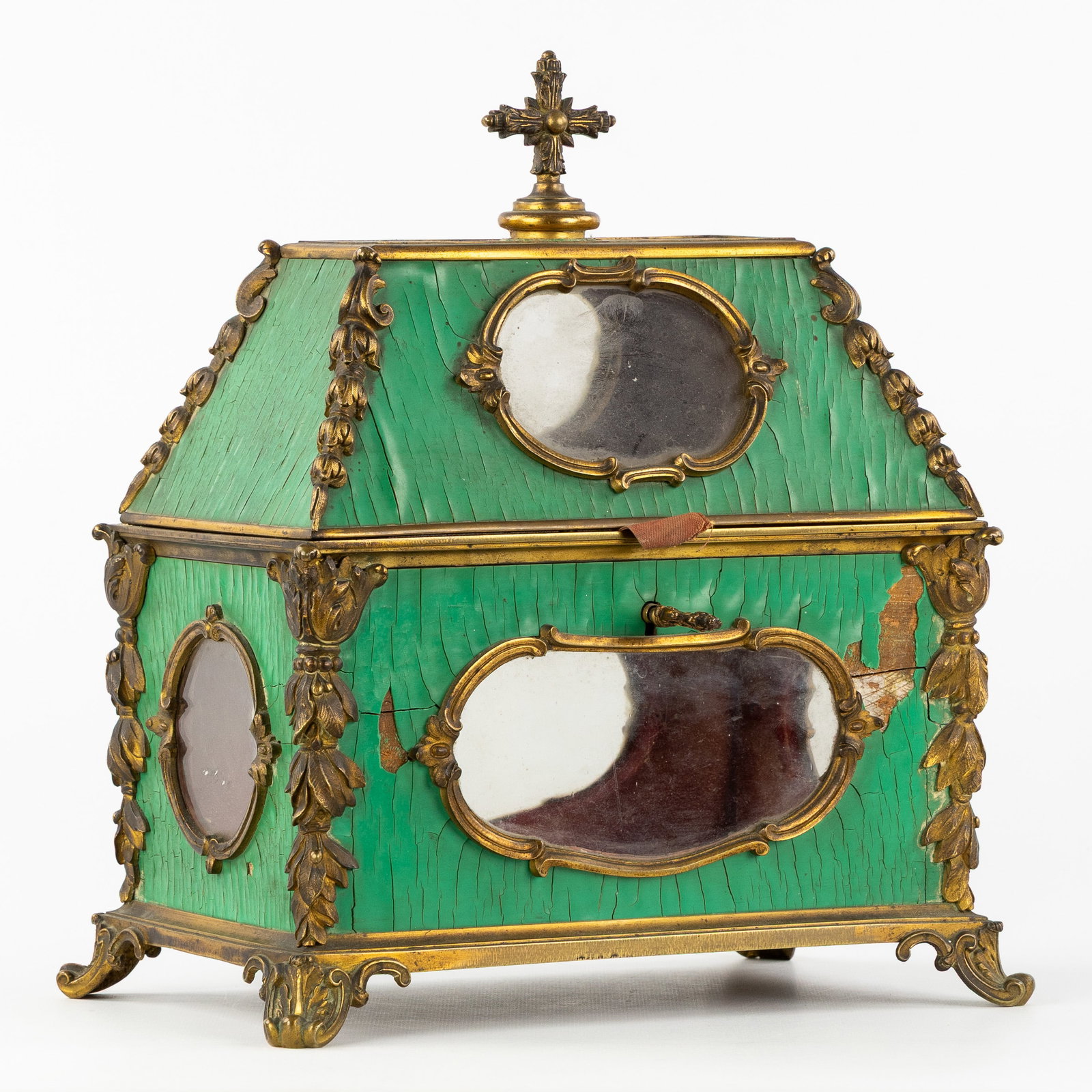 A reliquary shrine, gilded and patinated wood mounted with bronze. 19th century. (1 of 10)