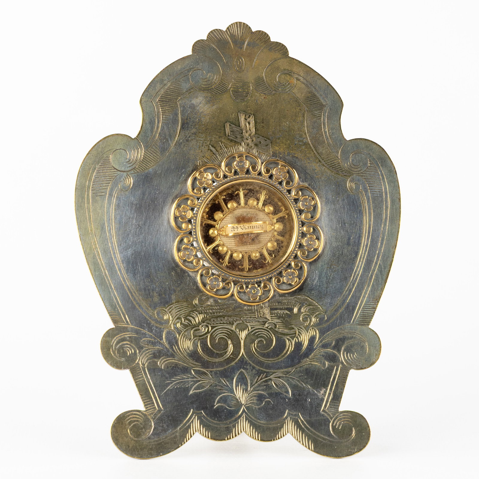 A Reliquary or Osculatorium with a sealed theca with a relic of Blessed John Vianney, Parish priest (1 of 3)