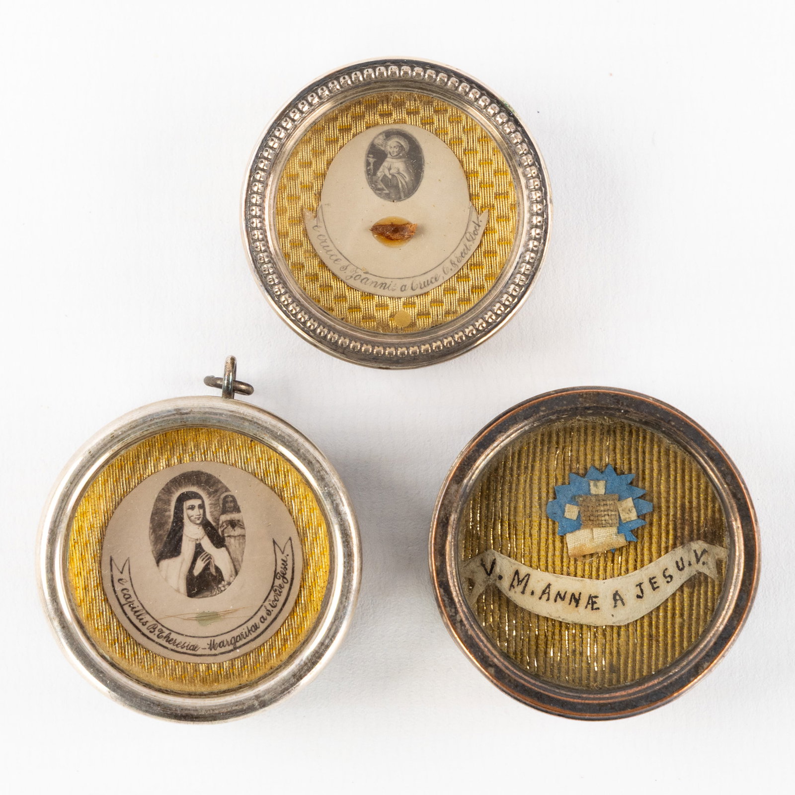 Three Sealed theca with relics for Saint John of the Cross, Anna de Jésus, and the Blessed Teresa (1 of 2)