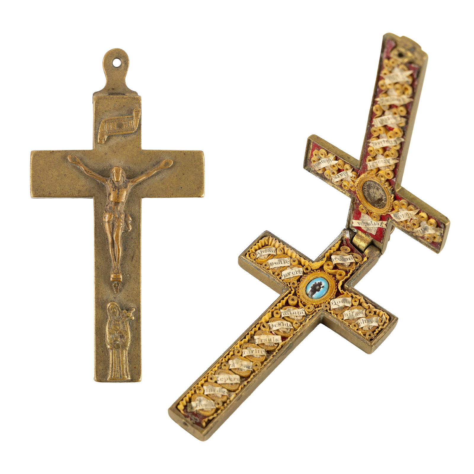A reliquary cross, containing 25 relics of saints and the Agnus Dei. (1 of 5)