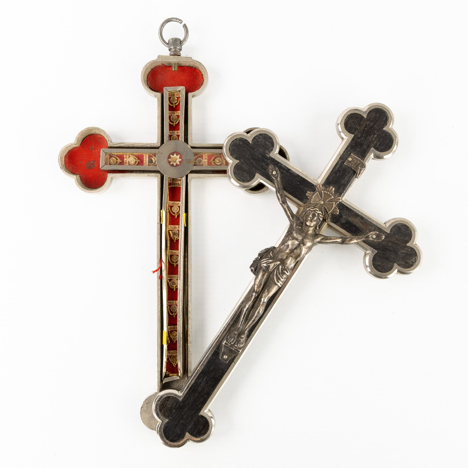 A Reliquary crucifix with a theca with relics for the True Cross and Saints. (1 of 5)