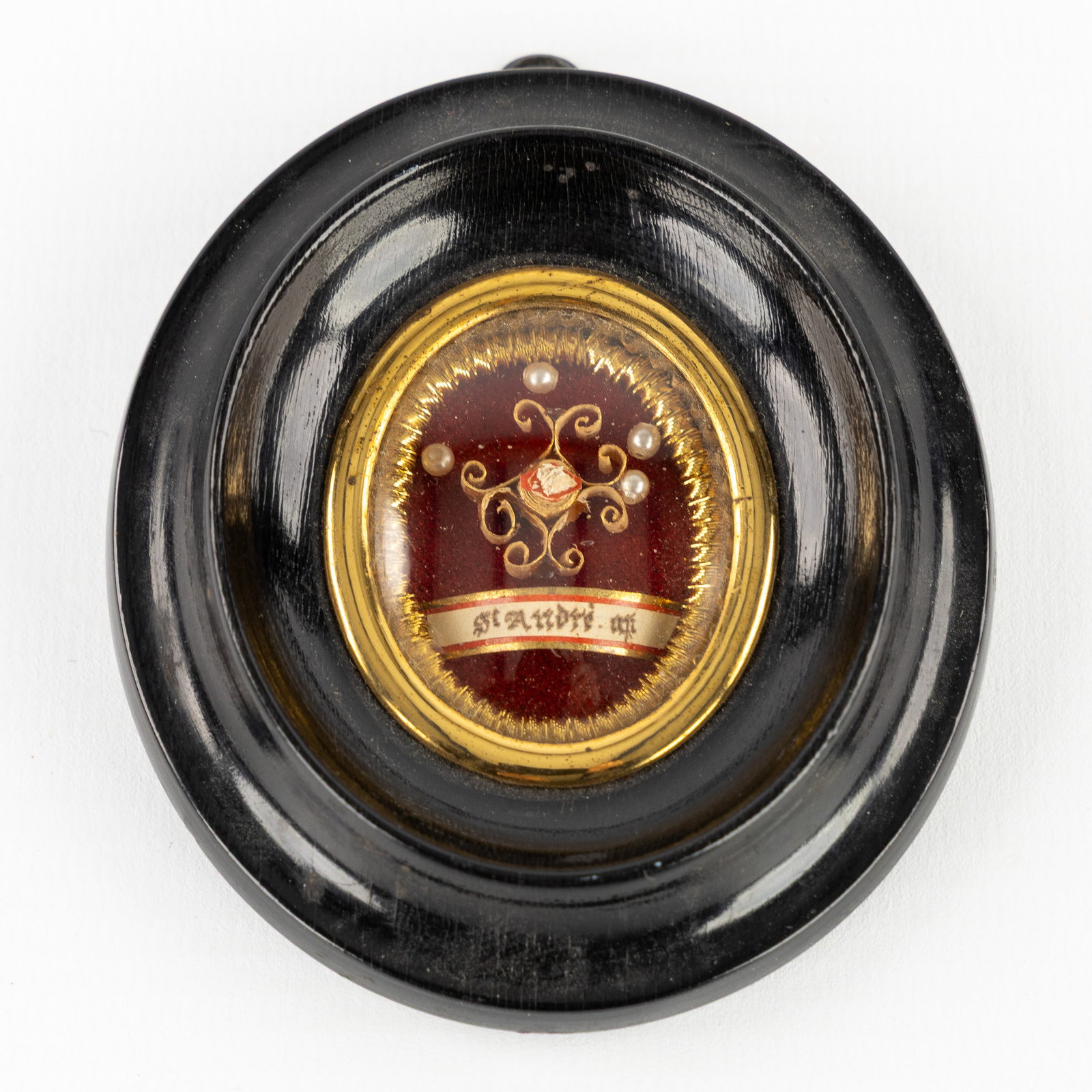 A Sealed reliquary with Relic for Saint Andrew, the Apostle. (1 of 2)