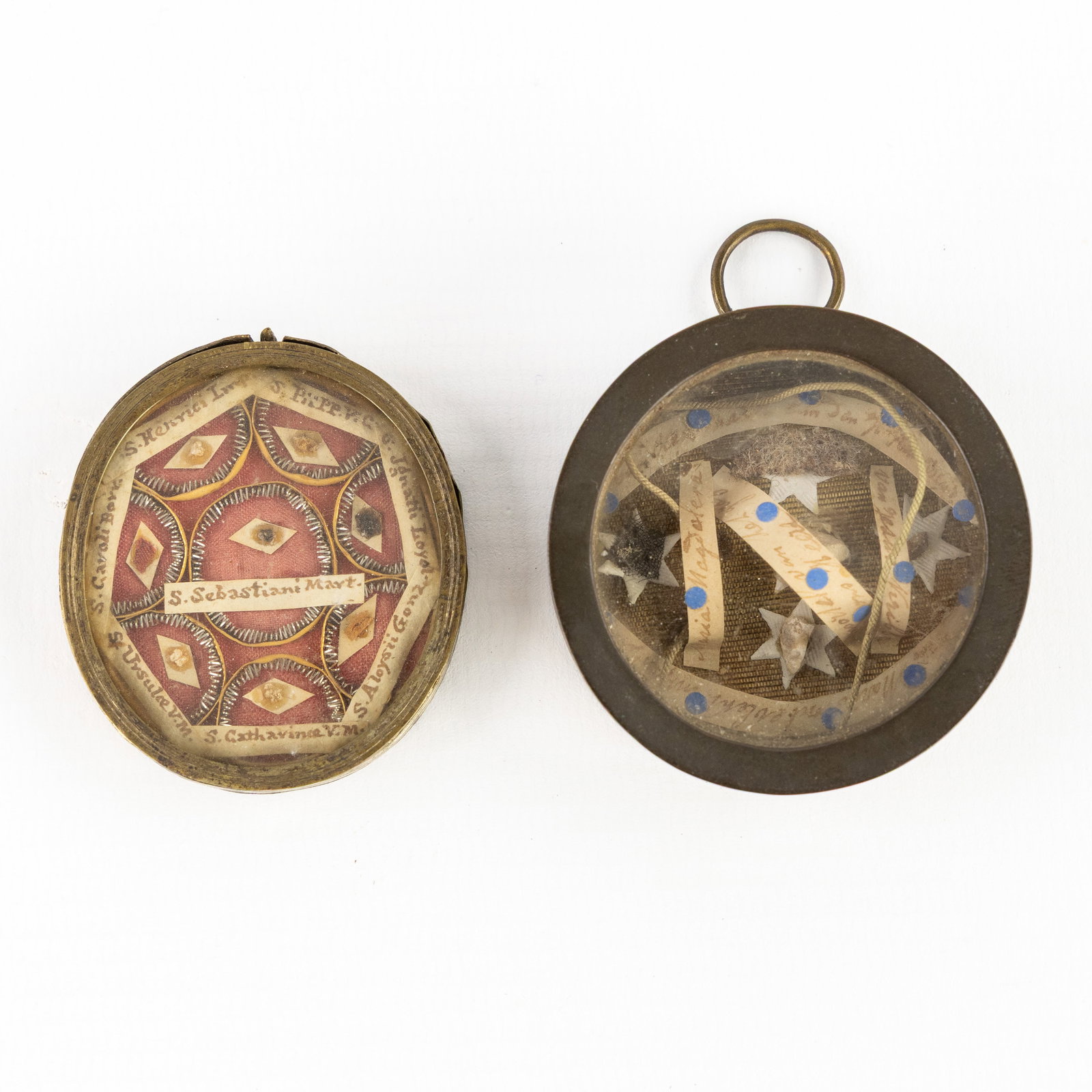 A sealed multi theca and a theca with relics, Saints, Popes and Martyrs, Jesus Christ. (1 of 2)