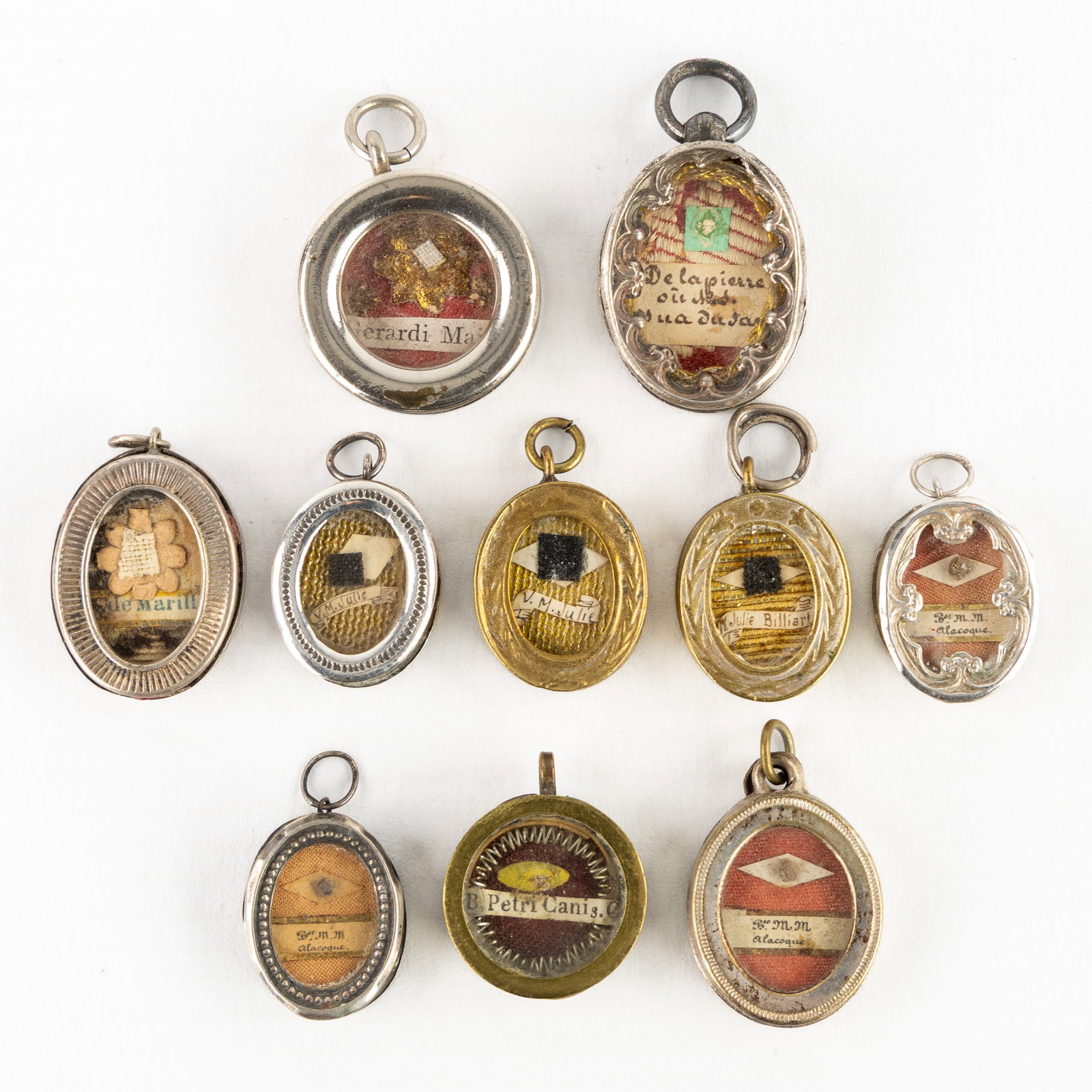 Ten sealed theca with relics for Saints and Martyrs and the place where Christ sweated blood in (1 of 2)