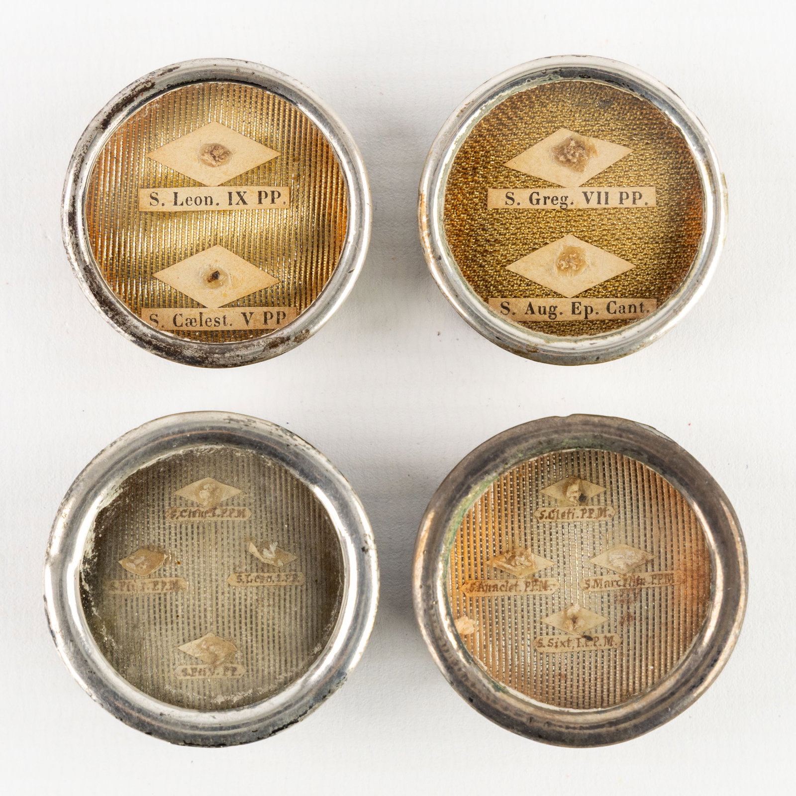 Four Sealed multi-theca with relics for Popes and Martyrs. (1 of 2)