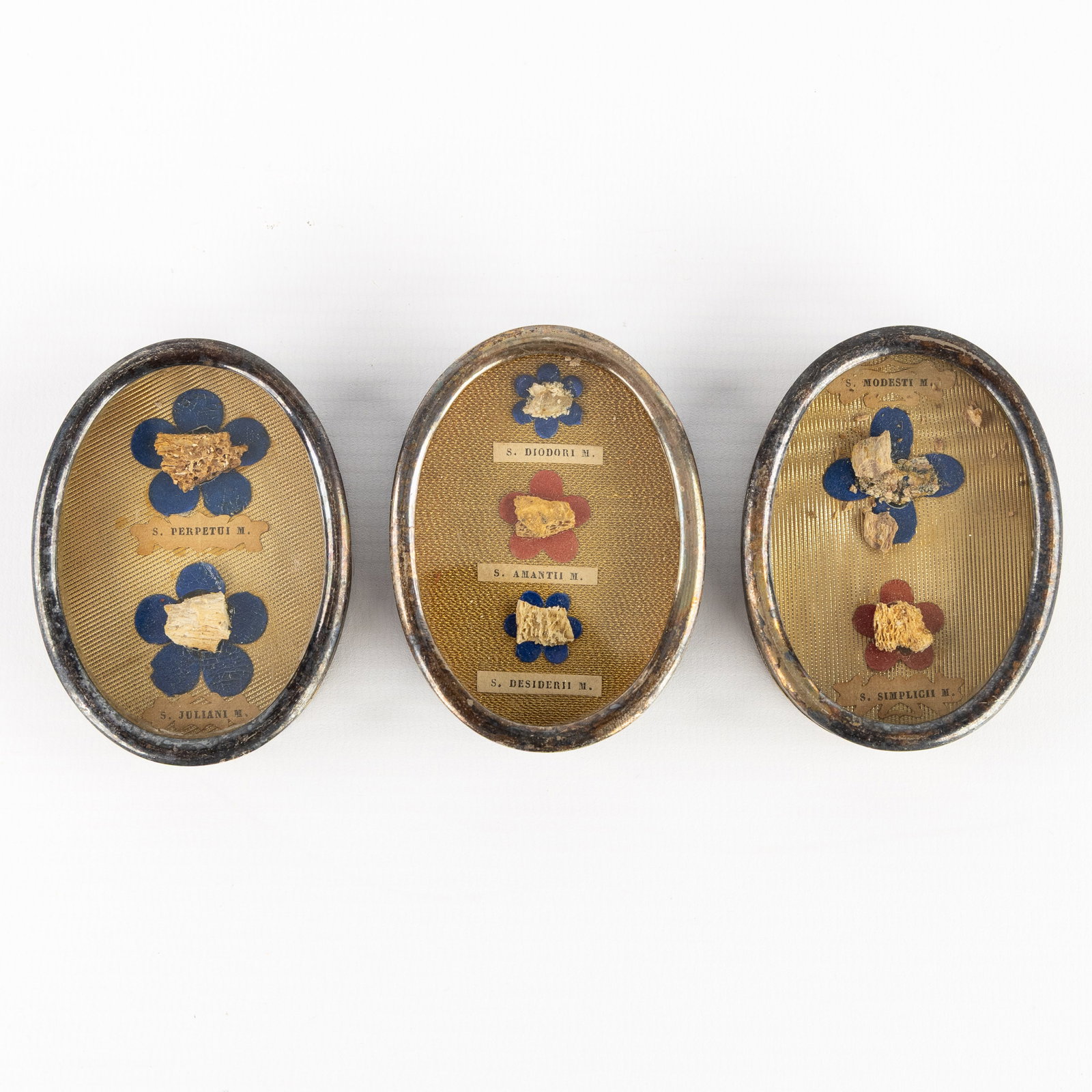 Three Sealed multi-theca with Relics for Saints and Martyrs. (1 of 3)