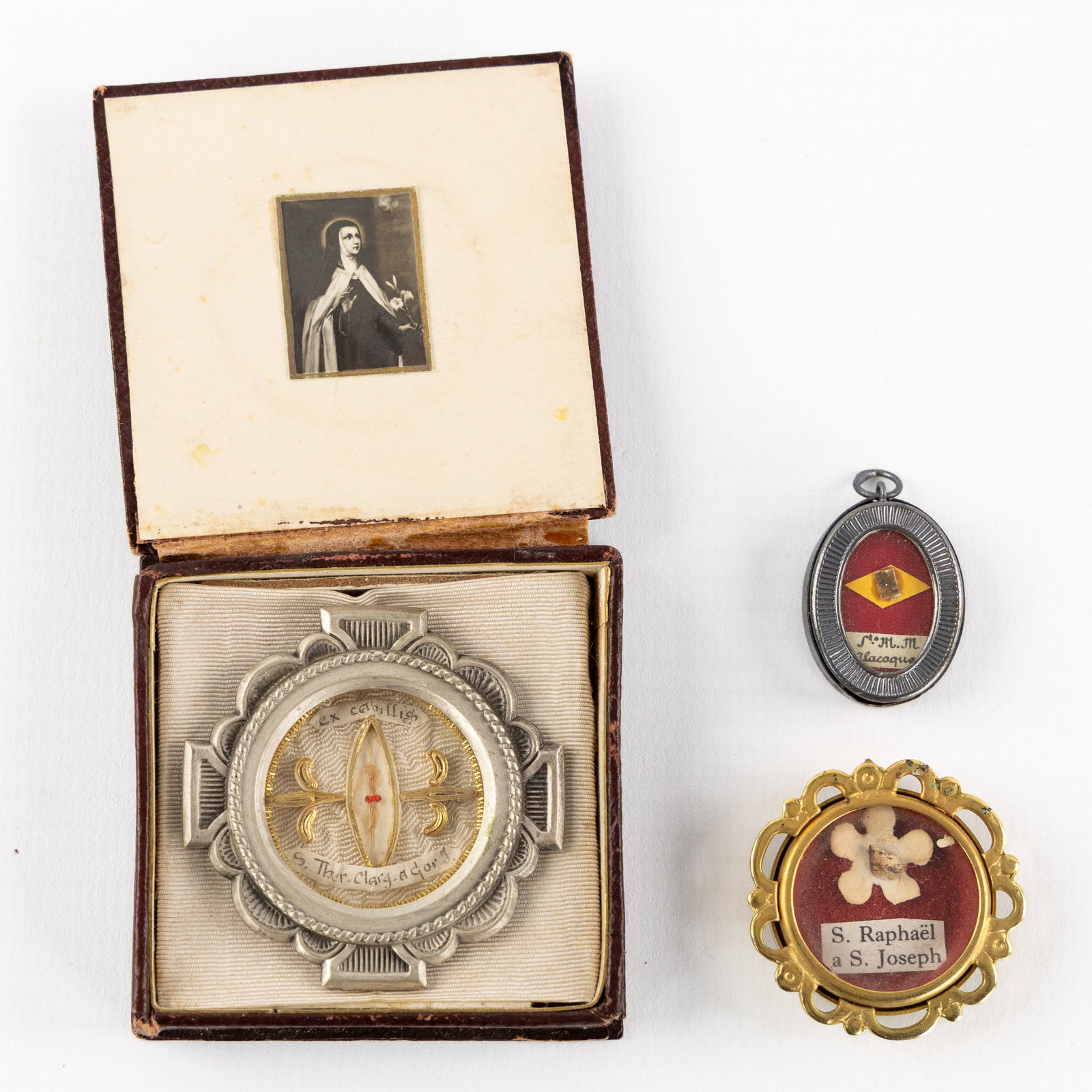 Three Sealed theca with relics for Saint Margaret Mary Allacoque (including the document) and (1 of 8)